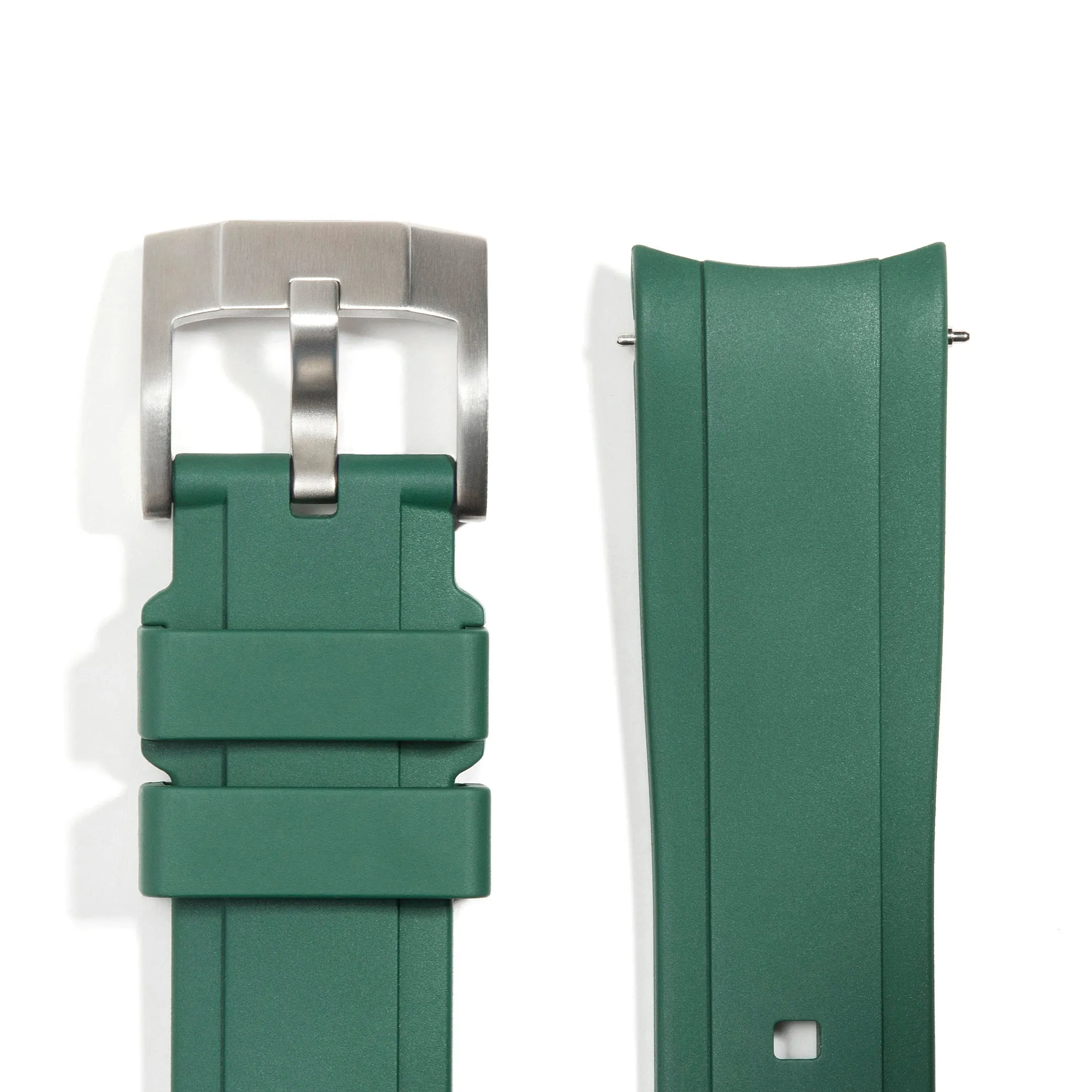 Curved End Rubber Strap for Rolex Explorer II with Tang Buckle