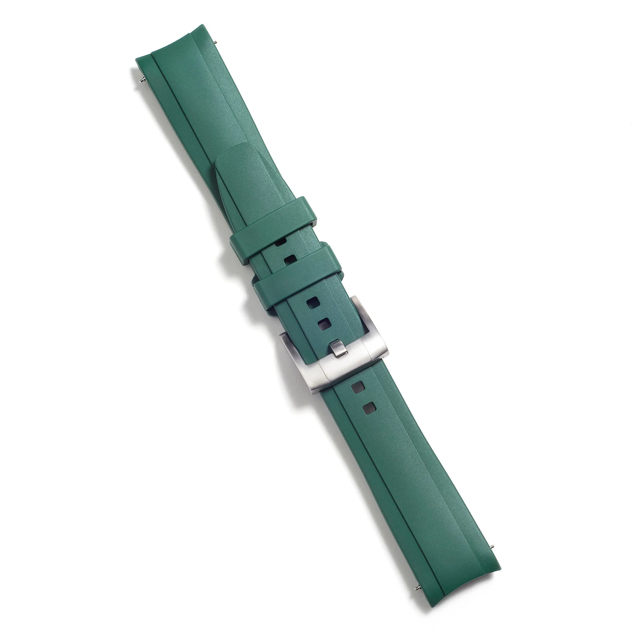 Curved End Rubber Strap for Rolex Explorer II with Tang Buckle