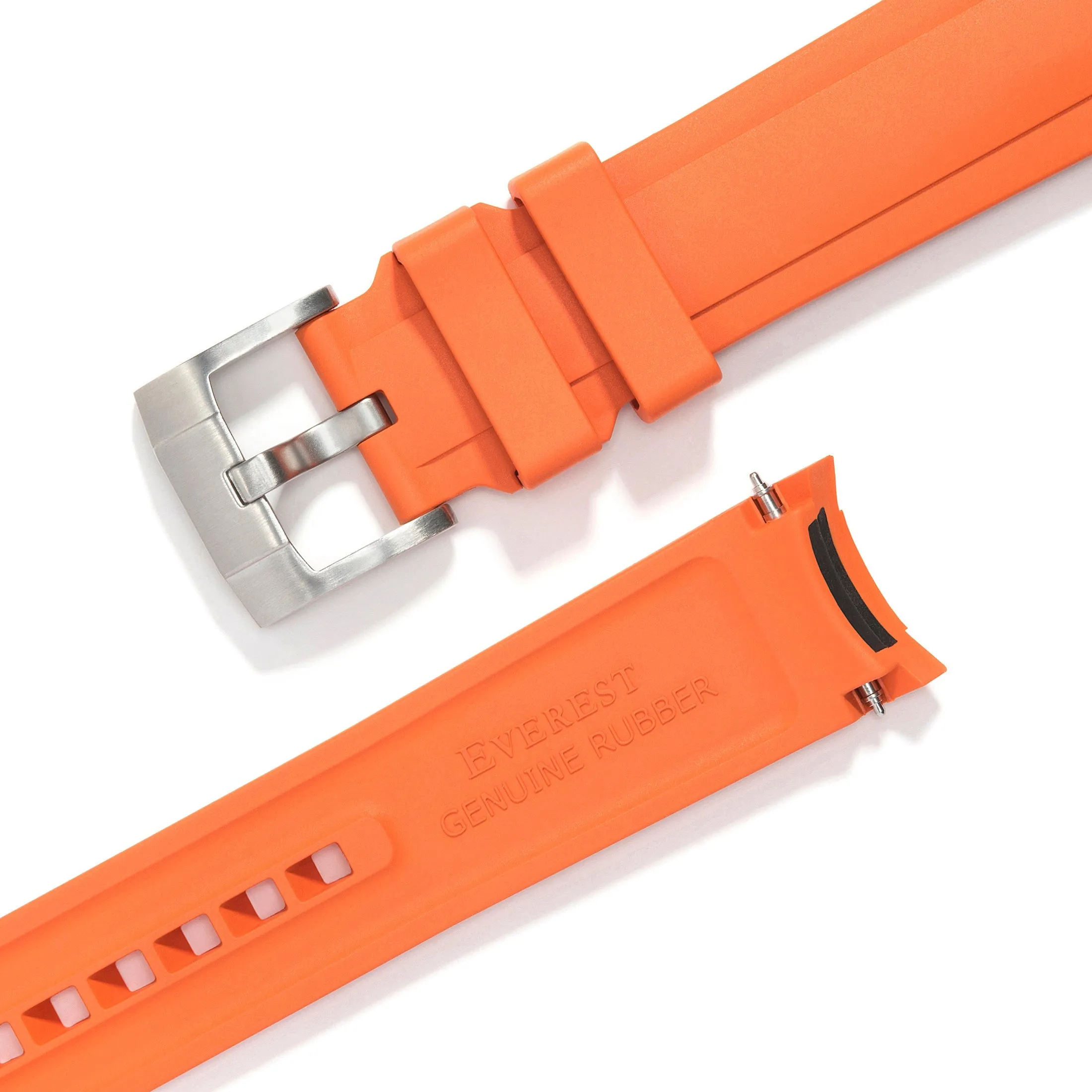 Curved End Rubber Strap for Rolex Explorer II with Tang Buckle