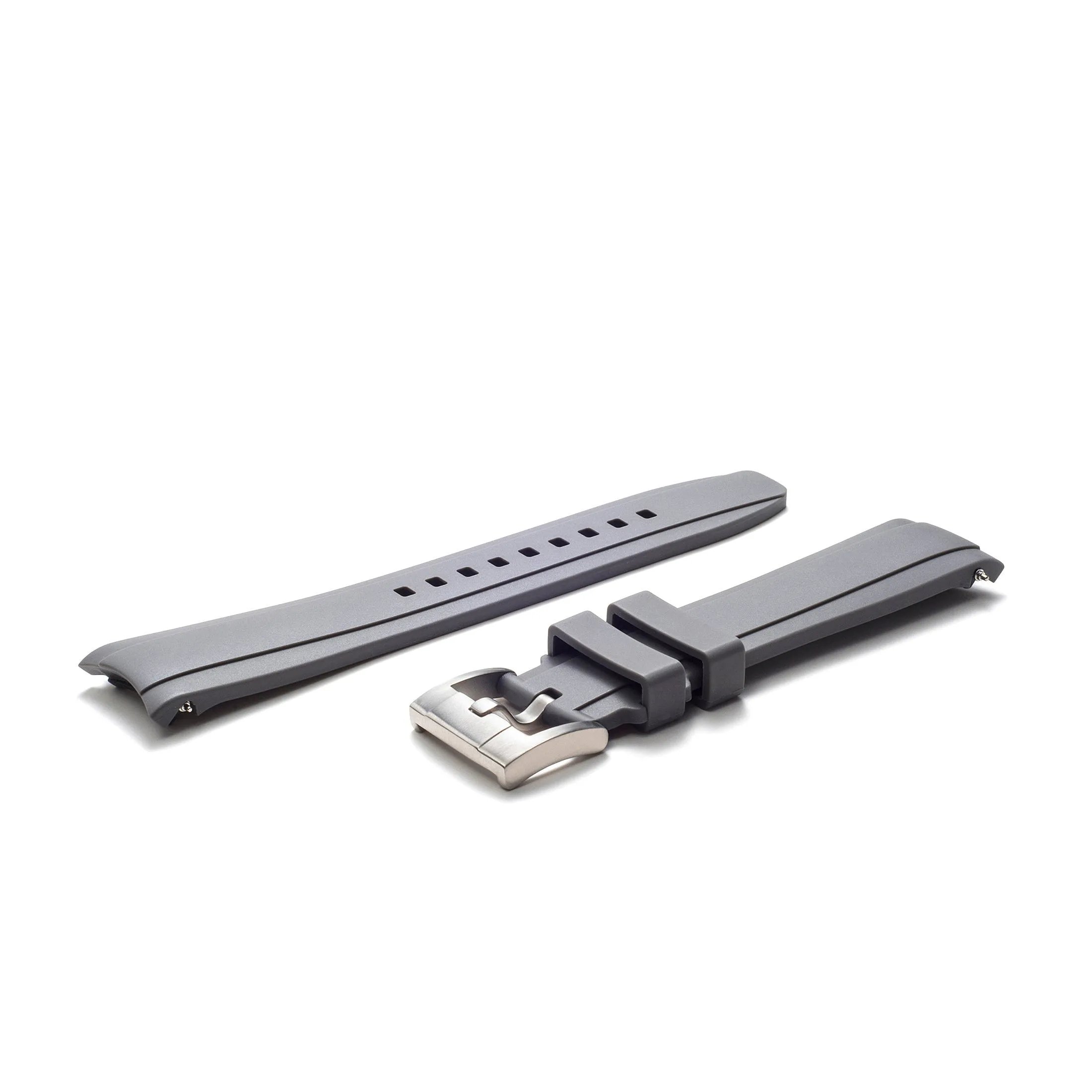 Curved End Rubber Strap for Rolex Explorer II with Tang Buckle