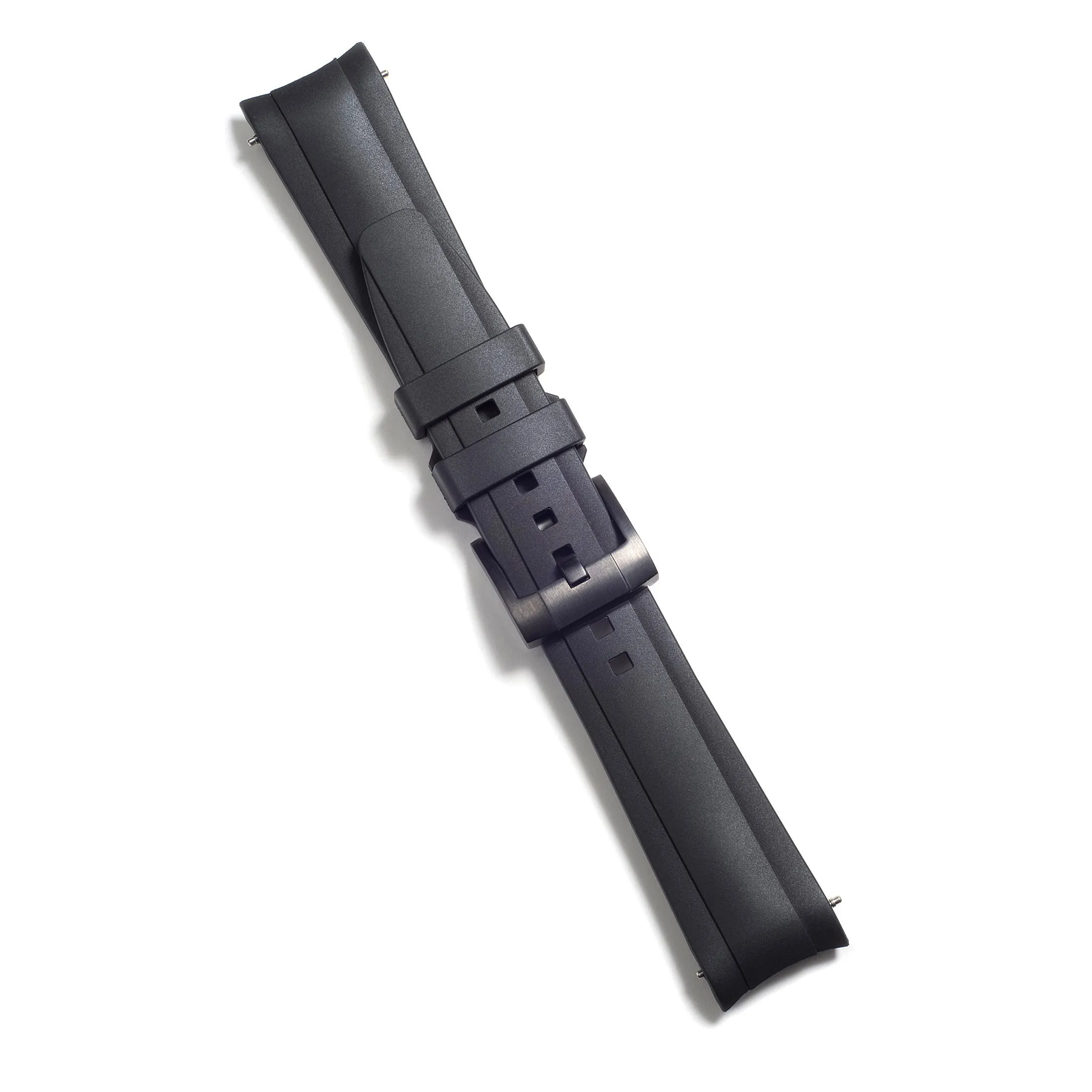 Curved End Rubber Strap for Rolex Explorer II with Tang Buckle