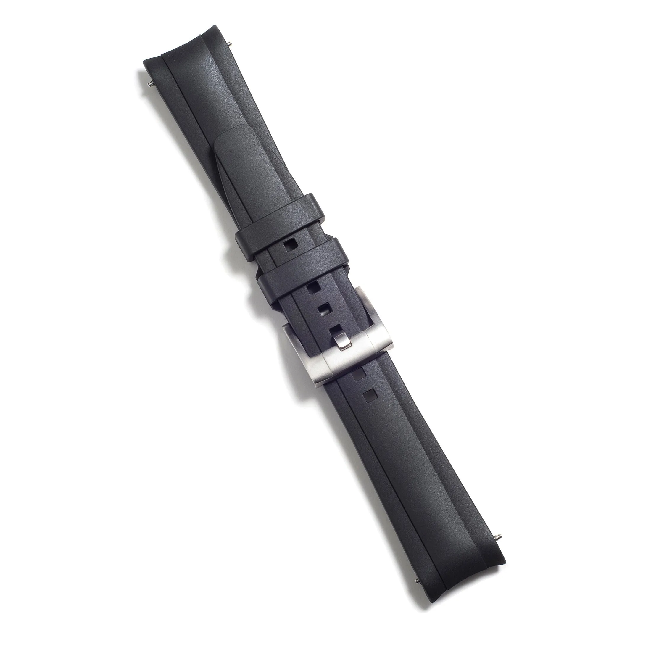 Curved End Rubber Strap for Rolex Explorer II with Tang Buckle