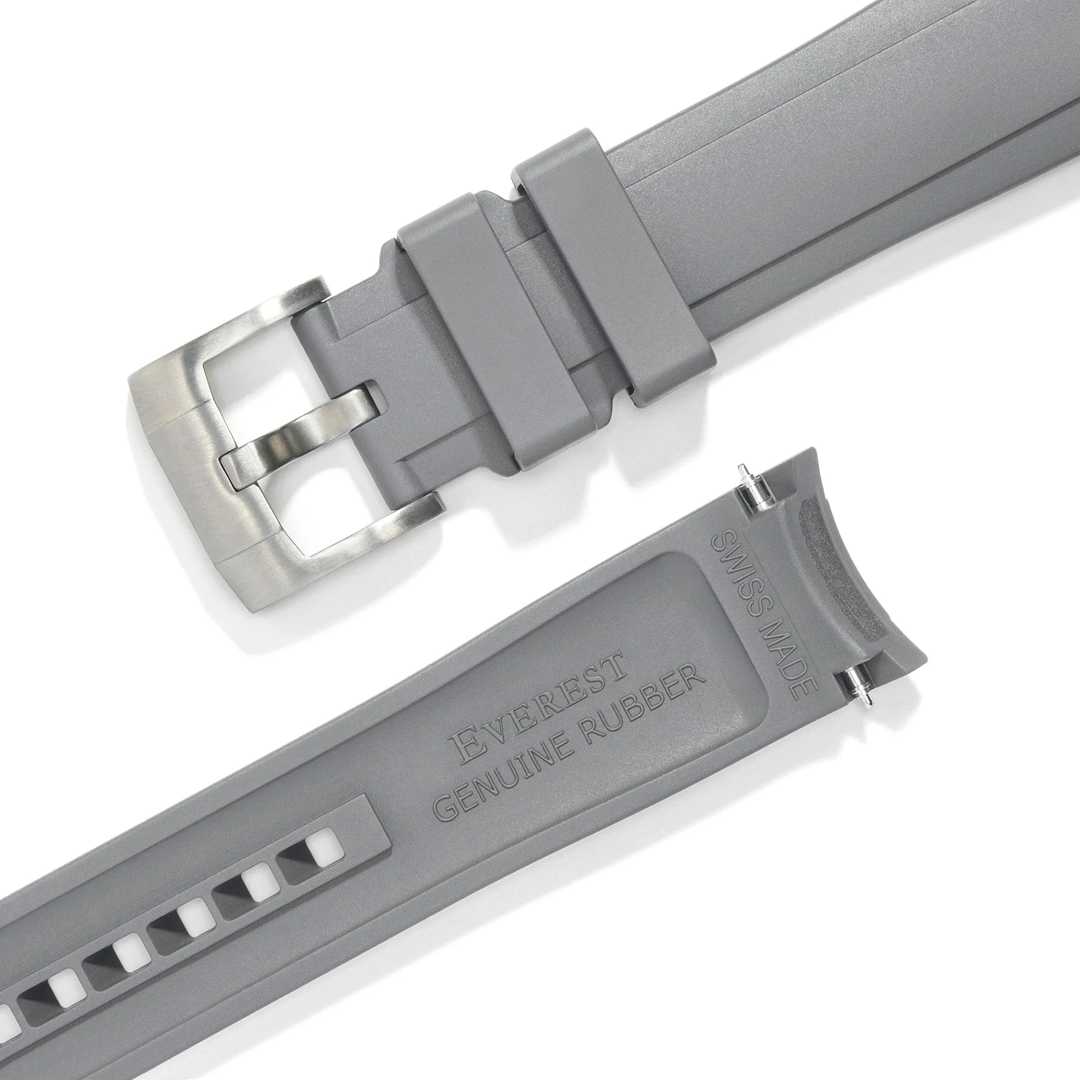 Curved End Rubber Strap for Rolex Explorer II with Tang Buckle