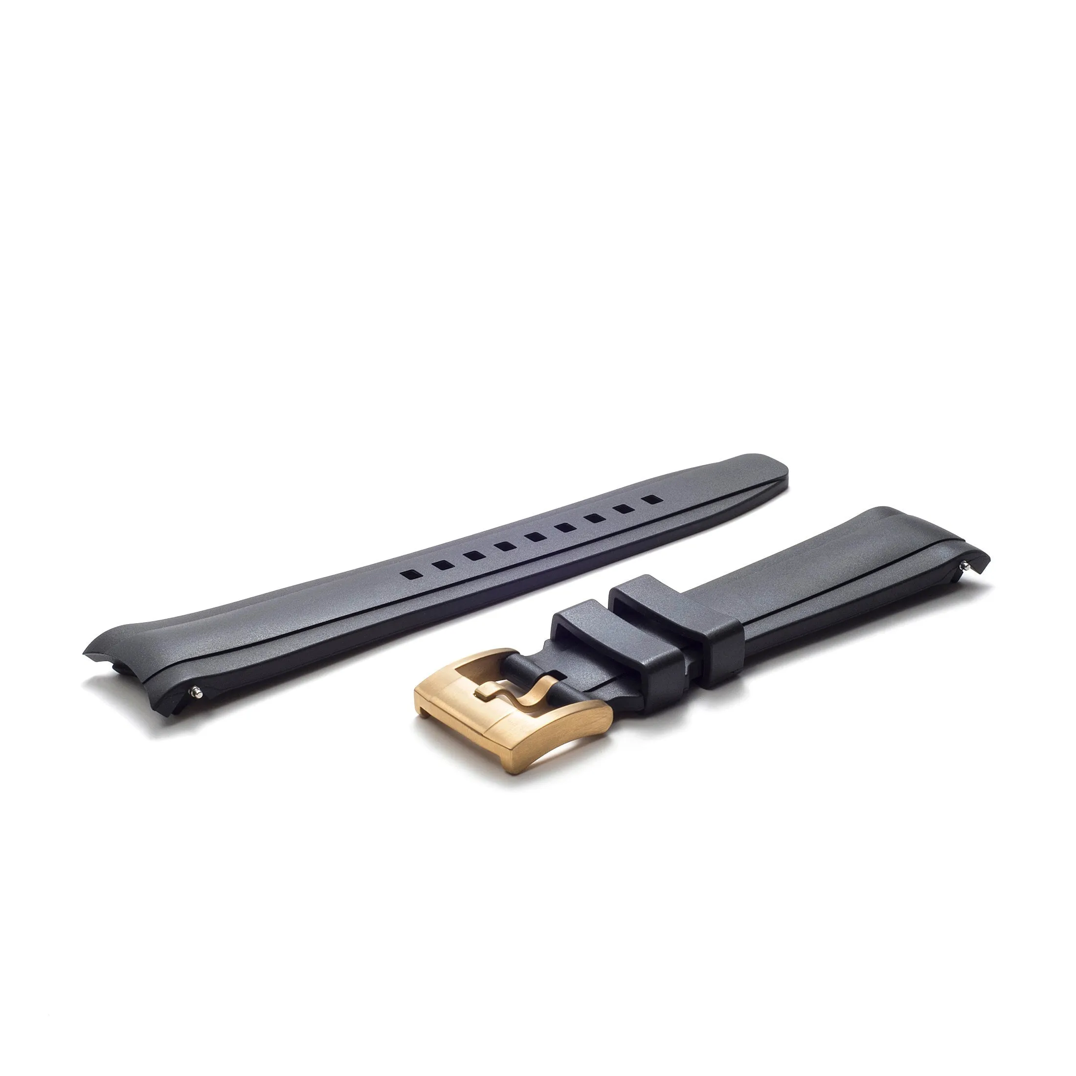 Curved End Rubber Strap for Rolex Explorer II with Tang Buckle