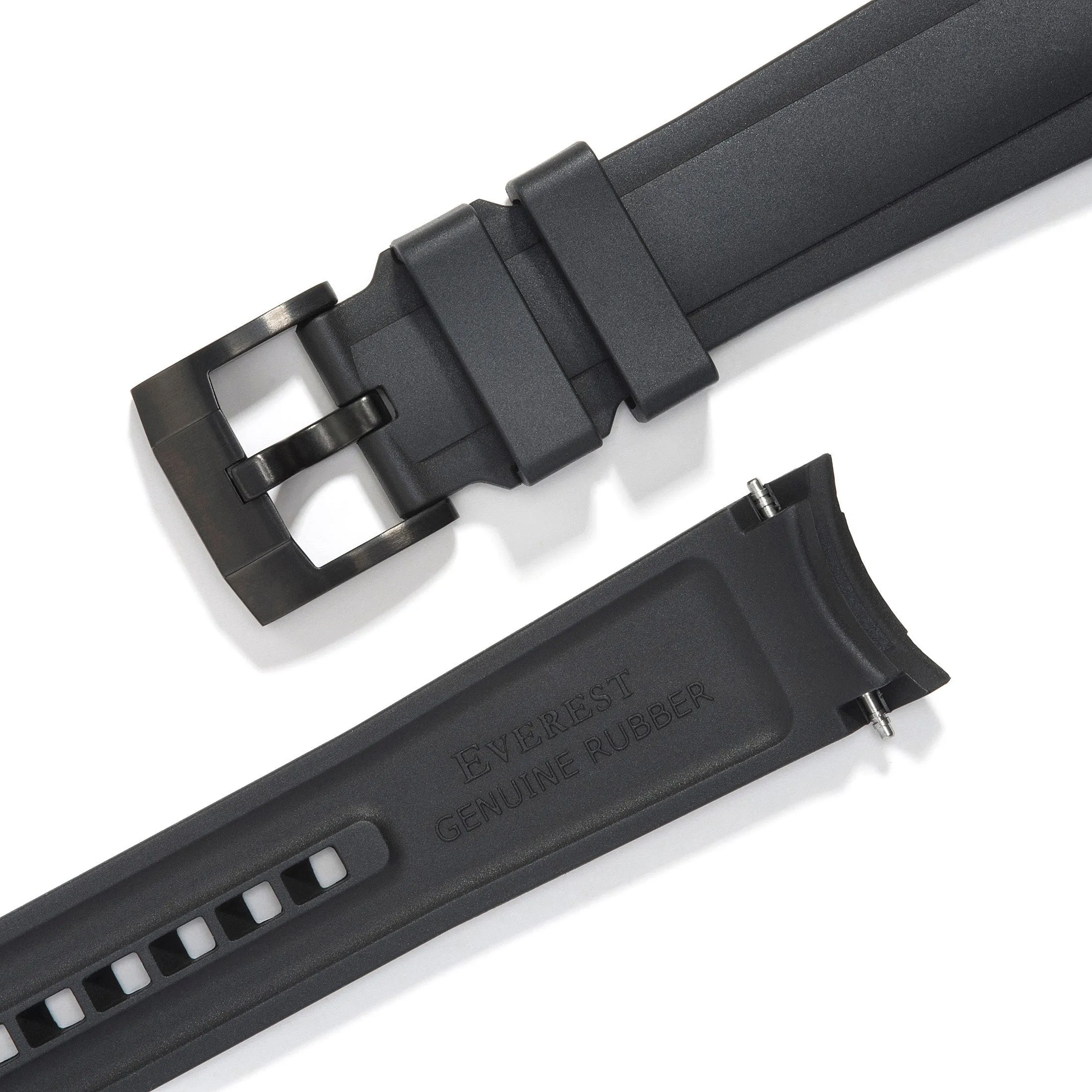 Curved End Rubber Strap for Rolex Explorer II with Tang Buckle