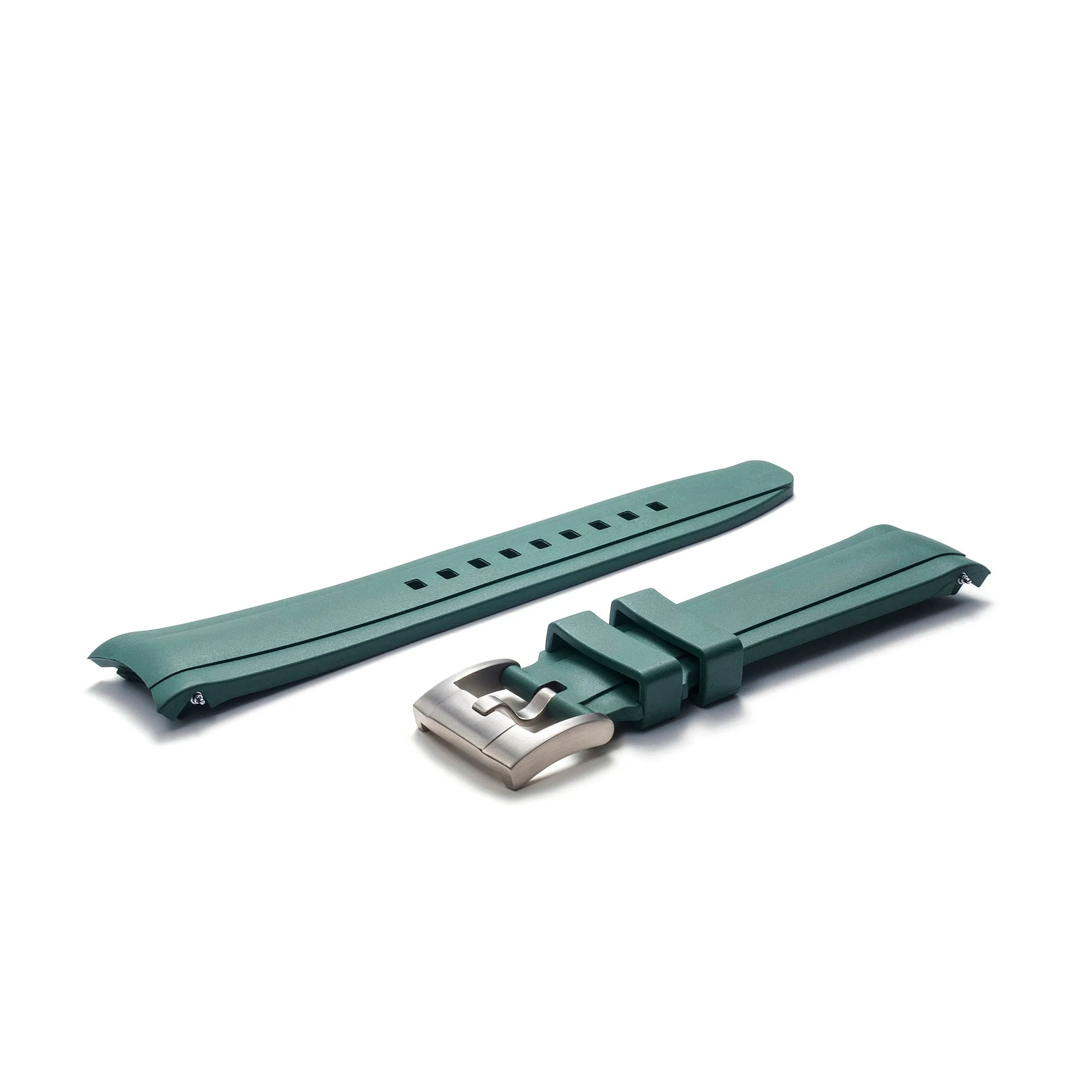 Curved End Rubber Strap for Rolex Explorer II with Tang Buckle
