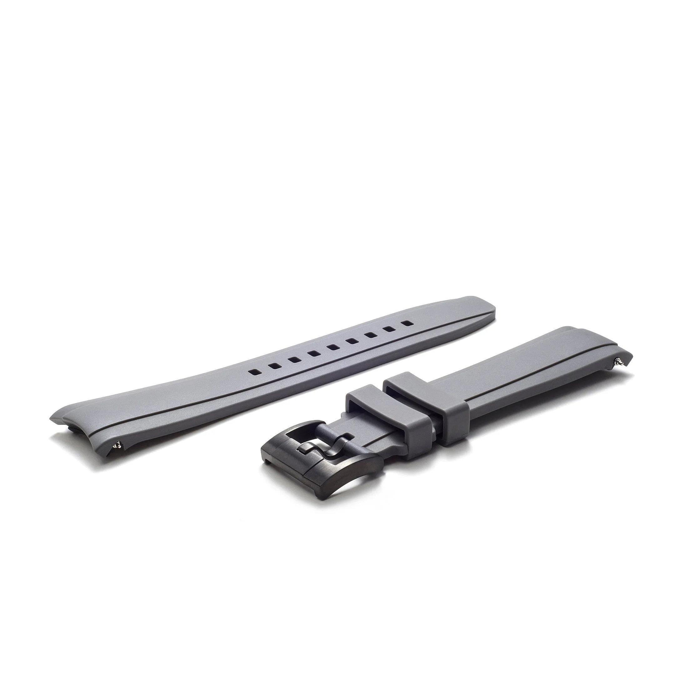 Curved End Rubber Strap for Rolex Explorer II with Tang Buckle