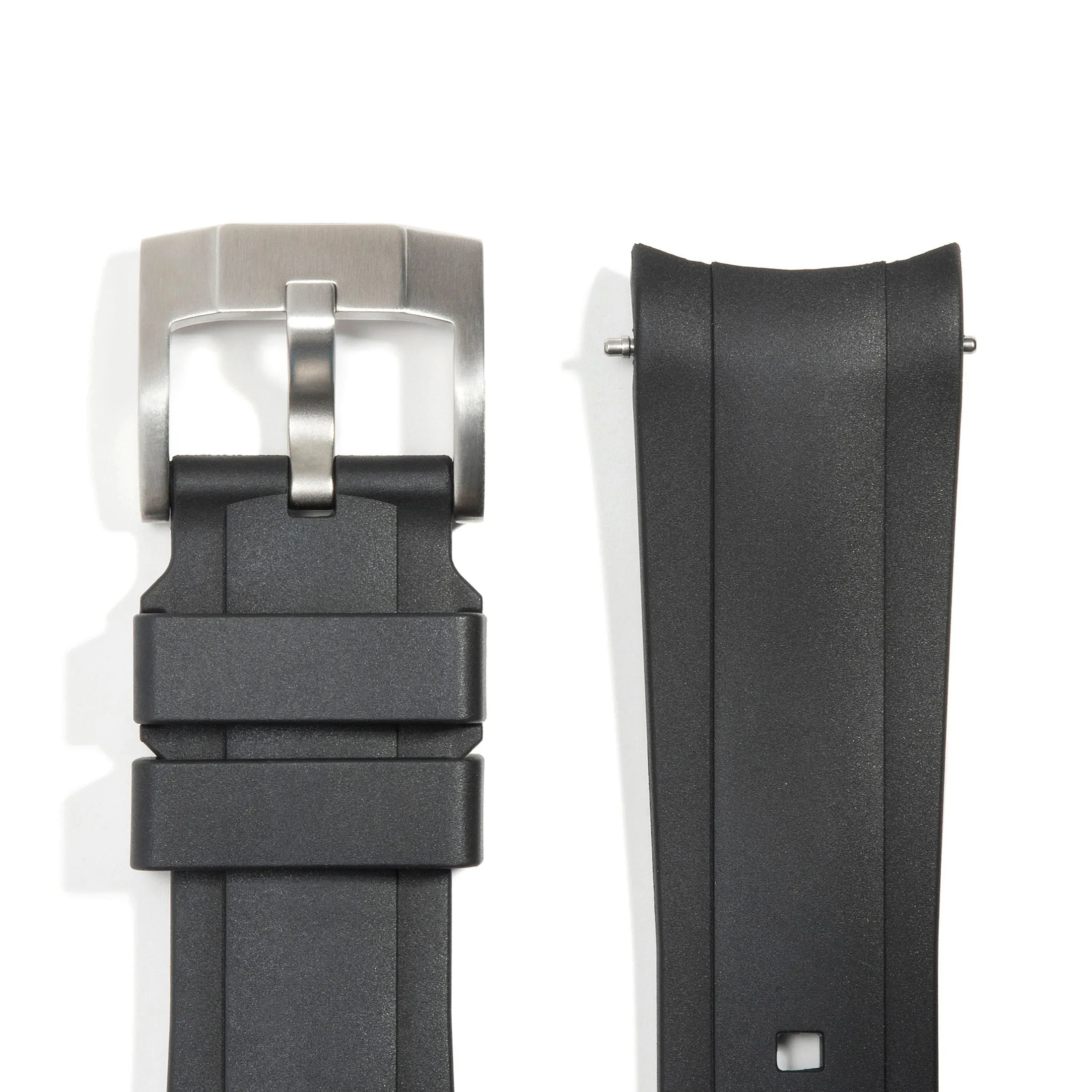 Curved End Rubber Strap for Rolex Explorer II with Tang Buckle