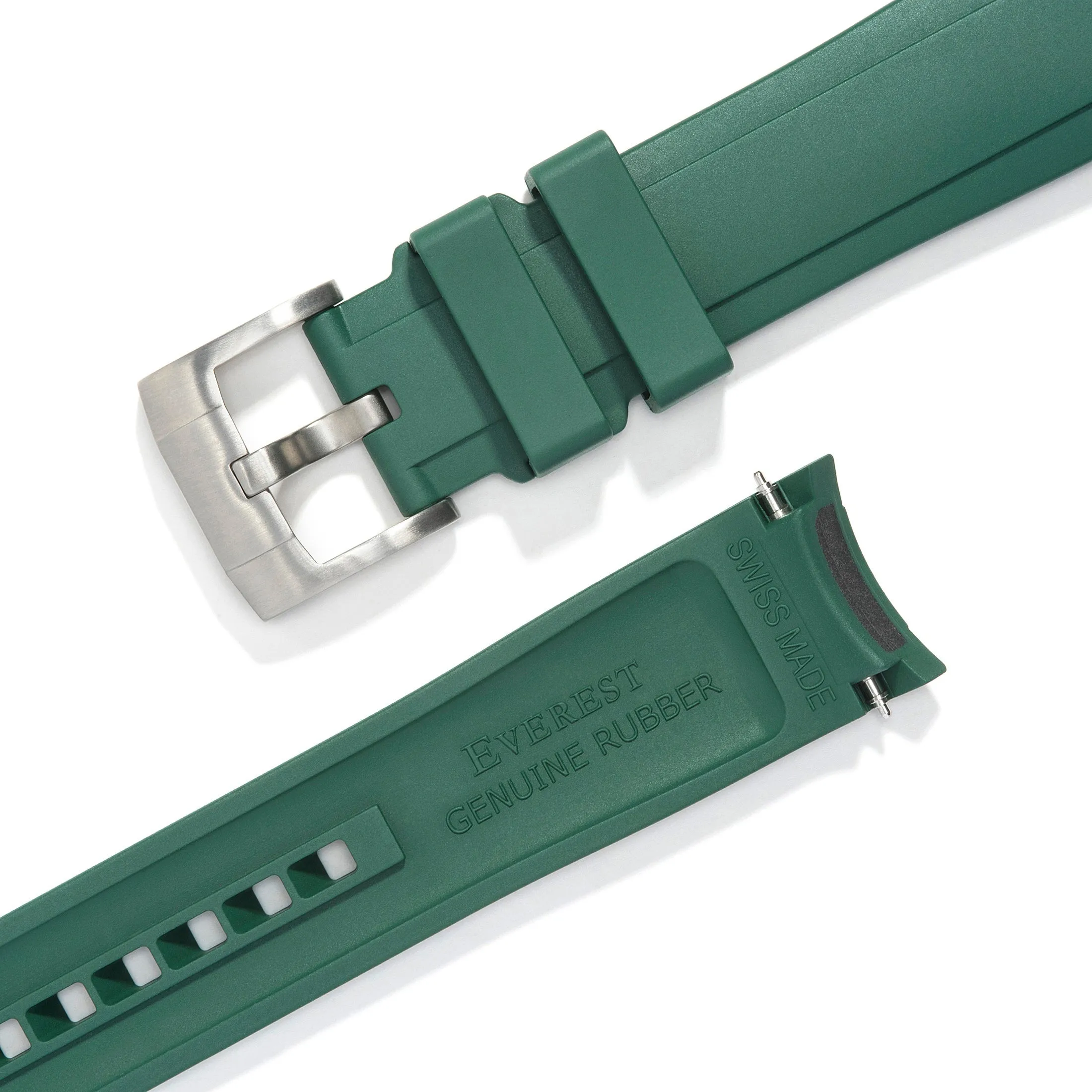 Curved End Rubber Strap for Rolex Explorer II with Tang Buckle