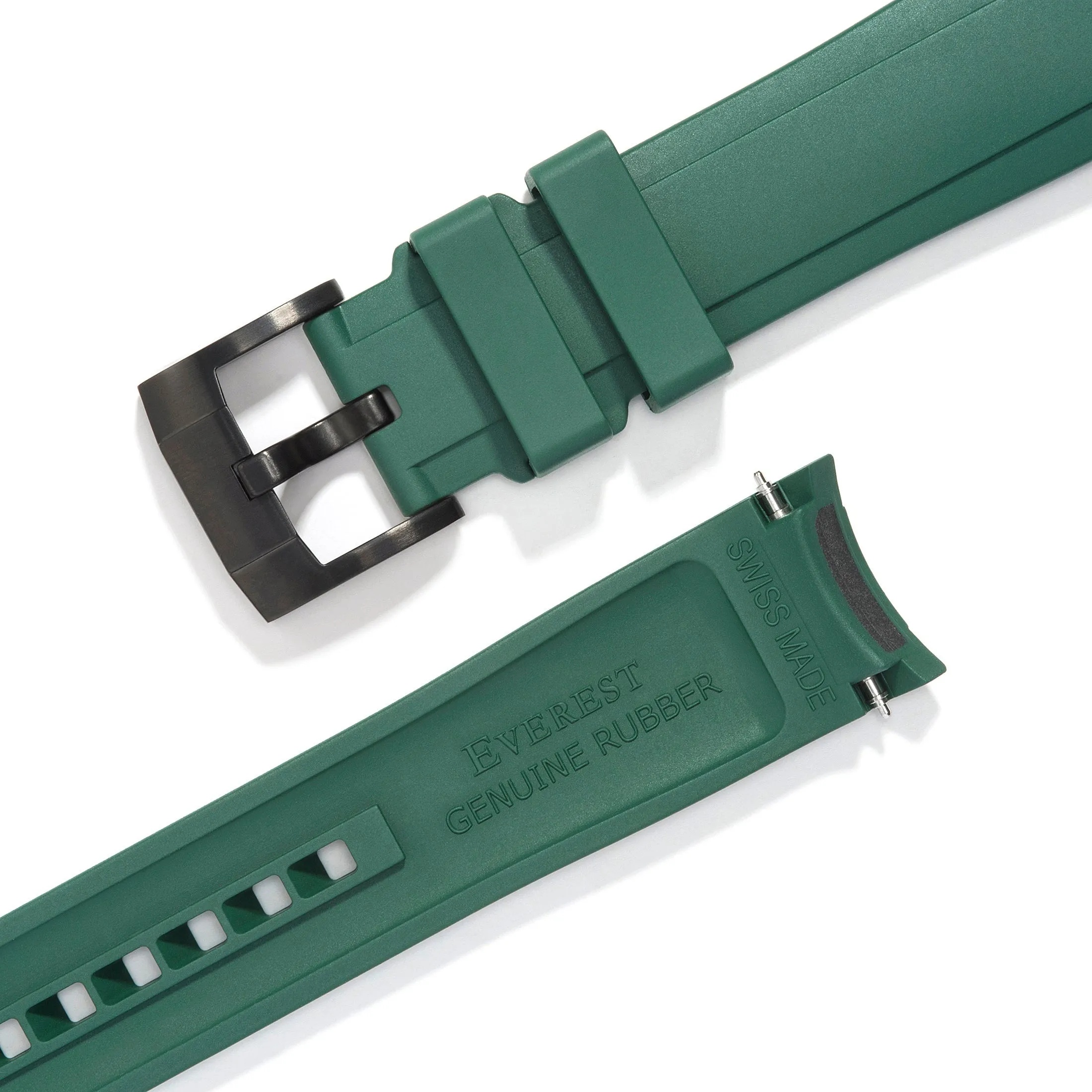 Curved End Rubber Strap for Rolex Explorer II with Tang Buckle