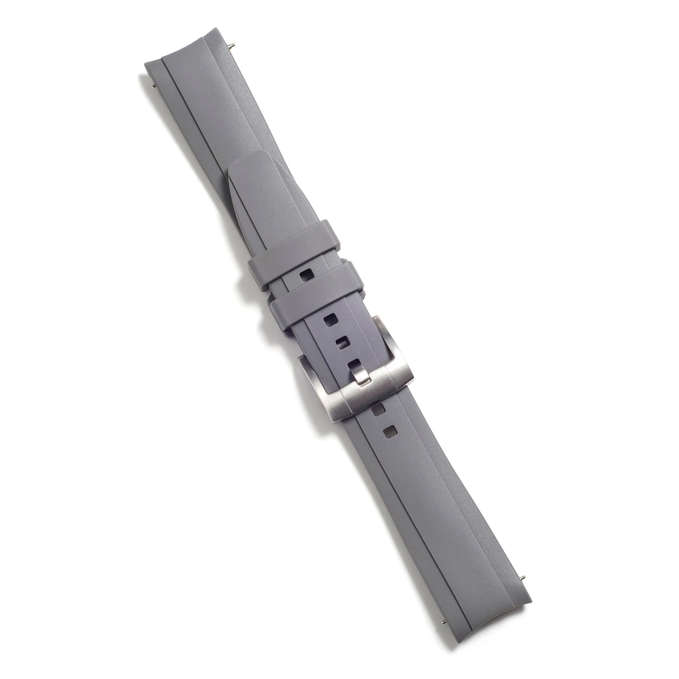Curved End Rubber Strap for Rolex Explorer II with Tang Buckle