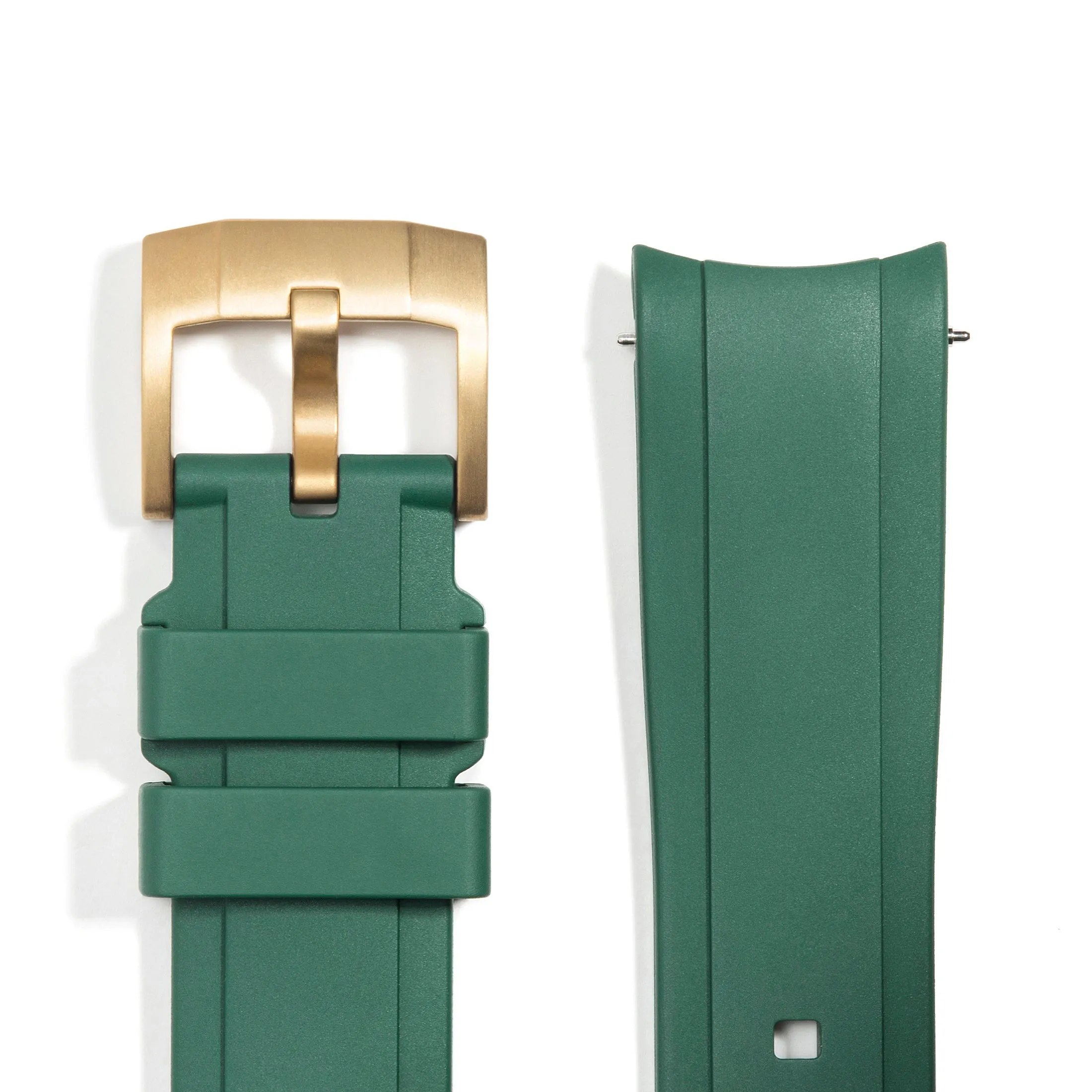 Curved End Rubber Strap for Rolex Explorer II with Tang Buckle