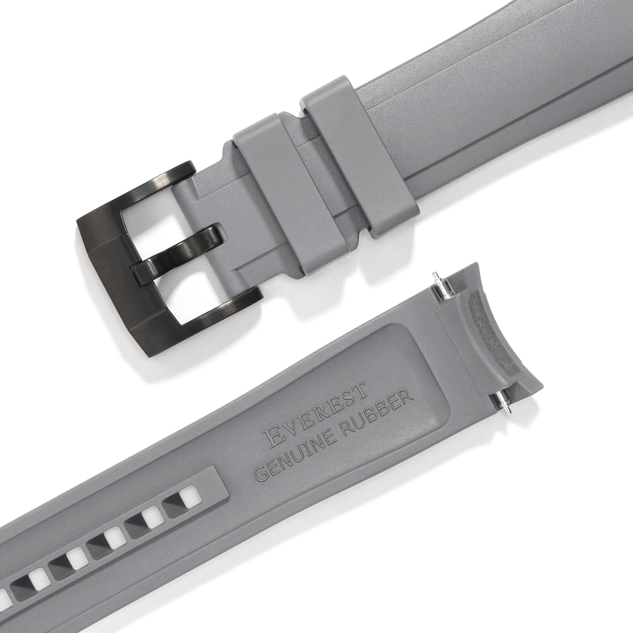 Curved End Rubber Strap for Rolex Explorer II with Tang Buckle