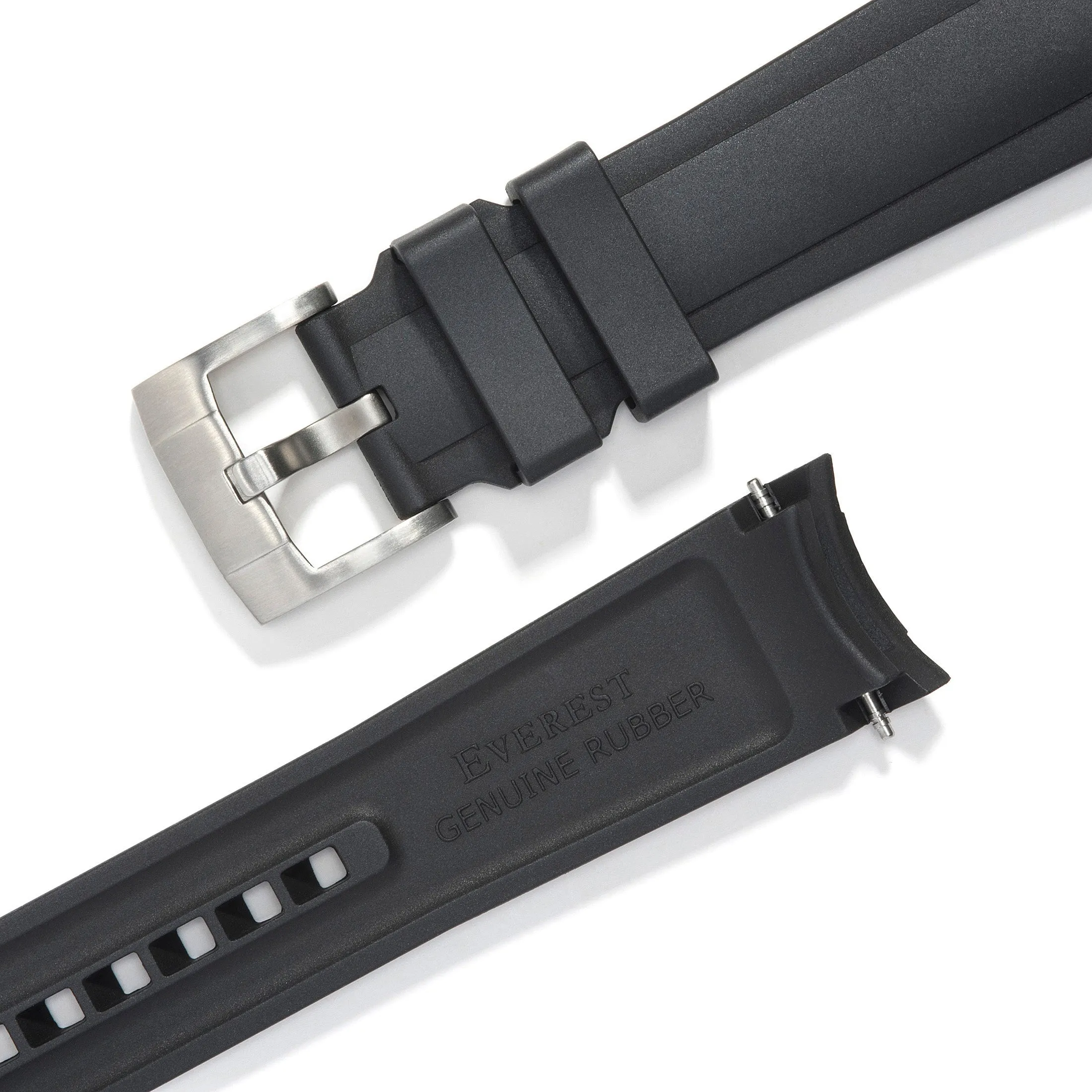 Curved End Rubber Strap for Rolex Explorer II with Tang Buckle