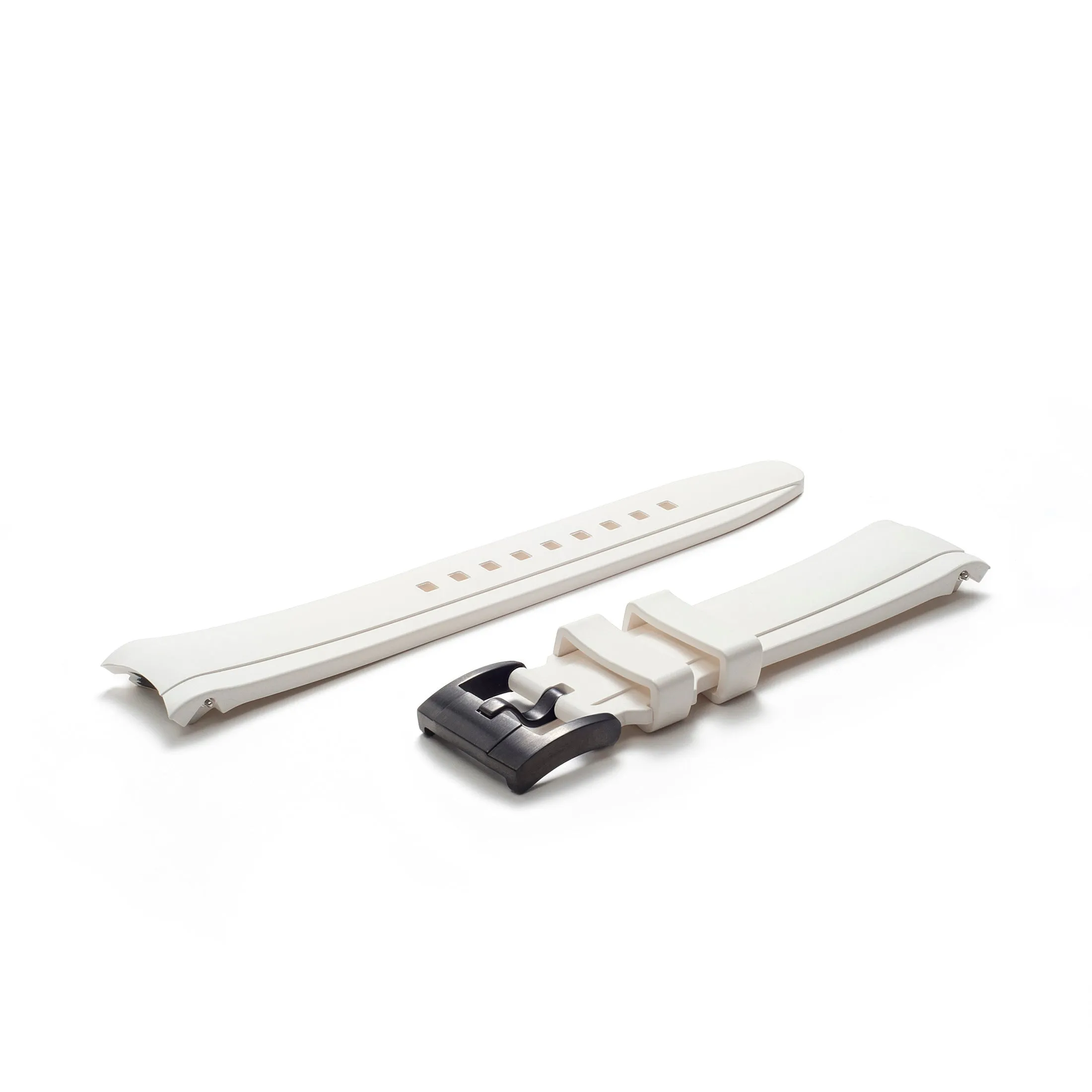 Curved End Rubber Strap for Rolex Explorer II with Tang Buckle