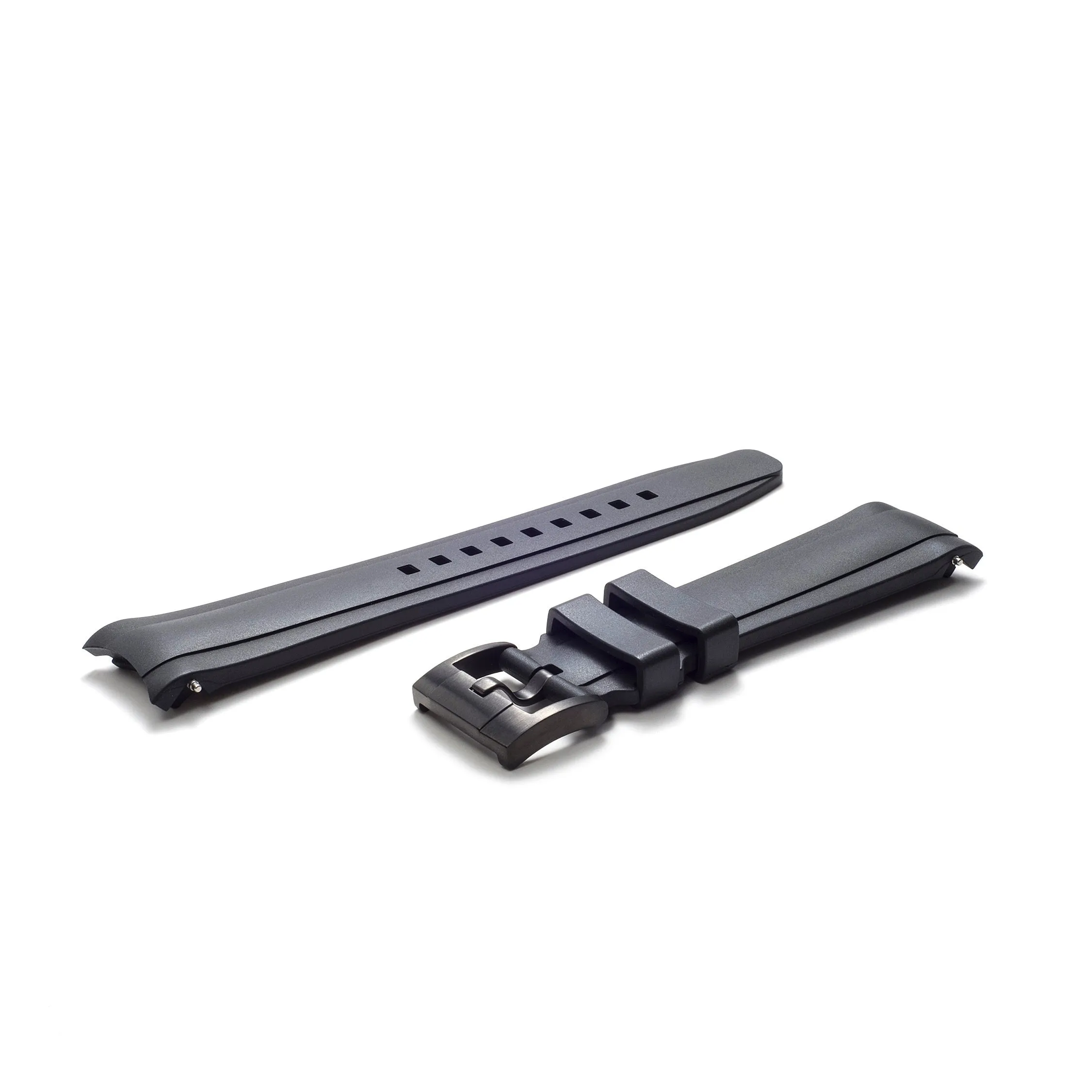 Curved End Rubber Strap for Rolex Explorer II with Tang Buckle