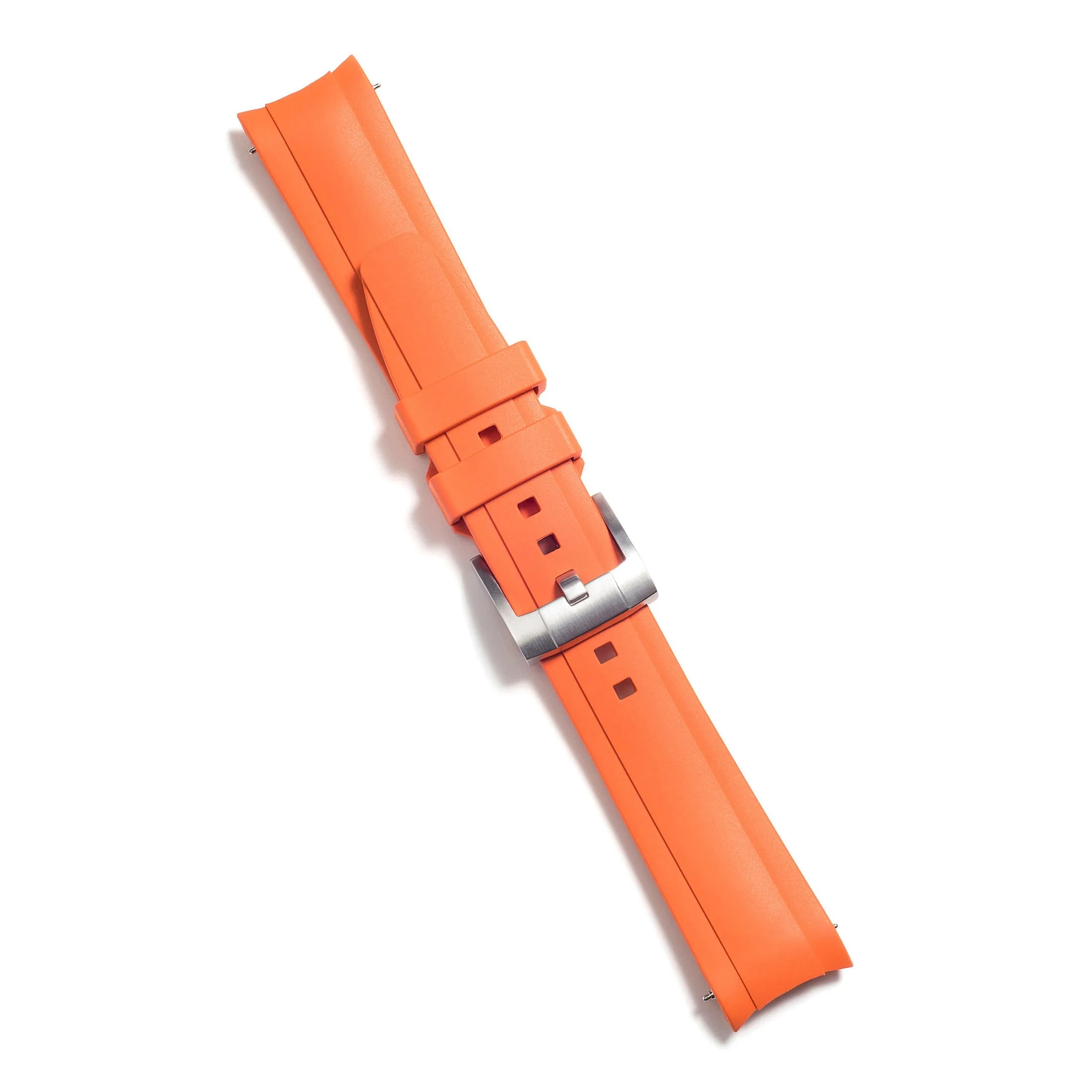 Curved End Rubber Strap for Rolex Explorer II with Tang Buckle