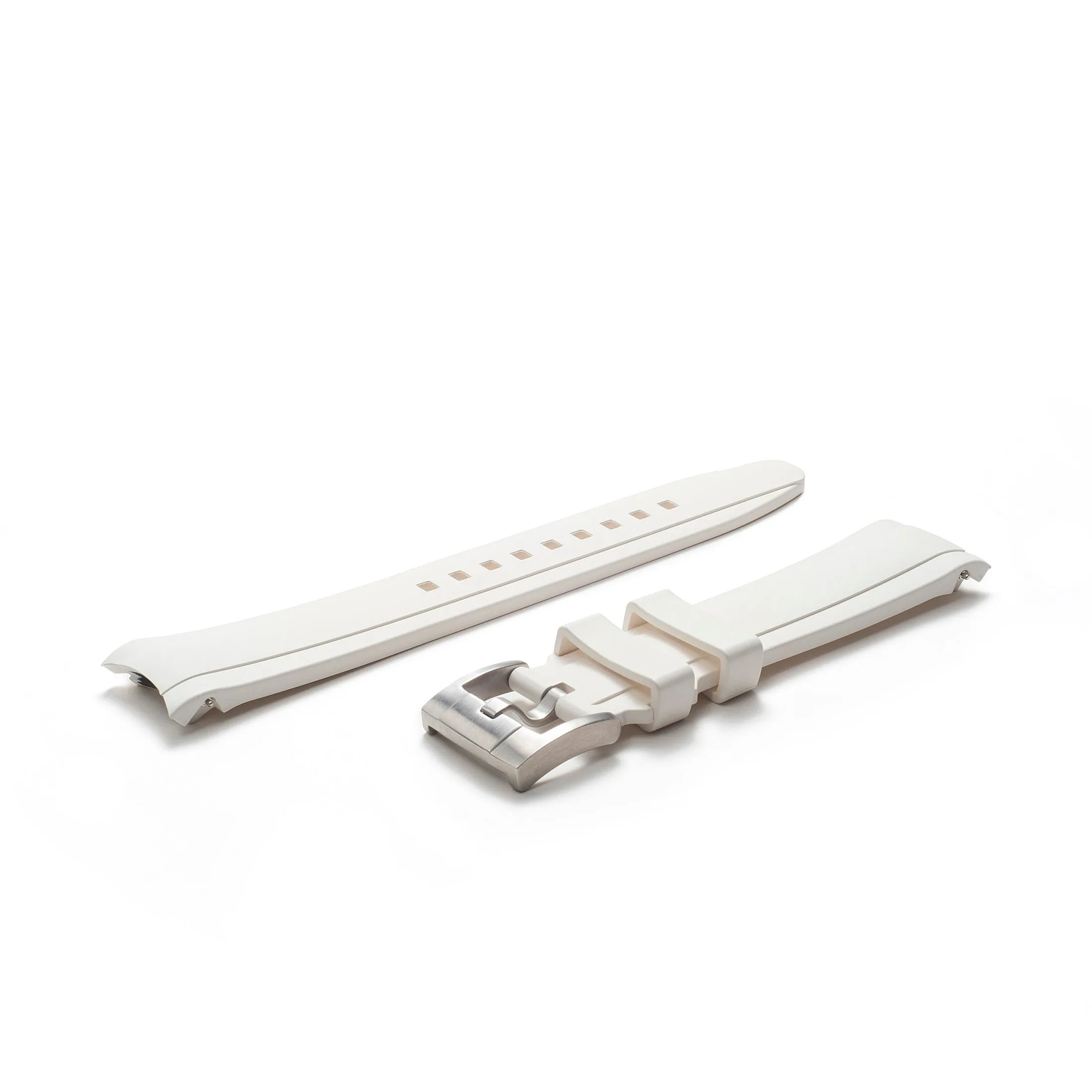 Curved End Rubber Strap for Rolex Explorer II with Tang Buckle