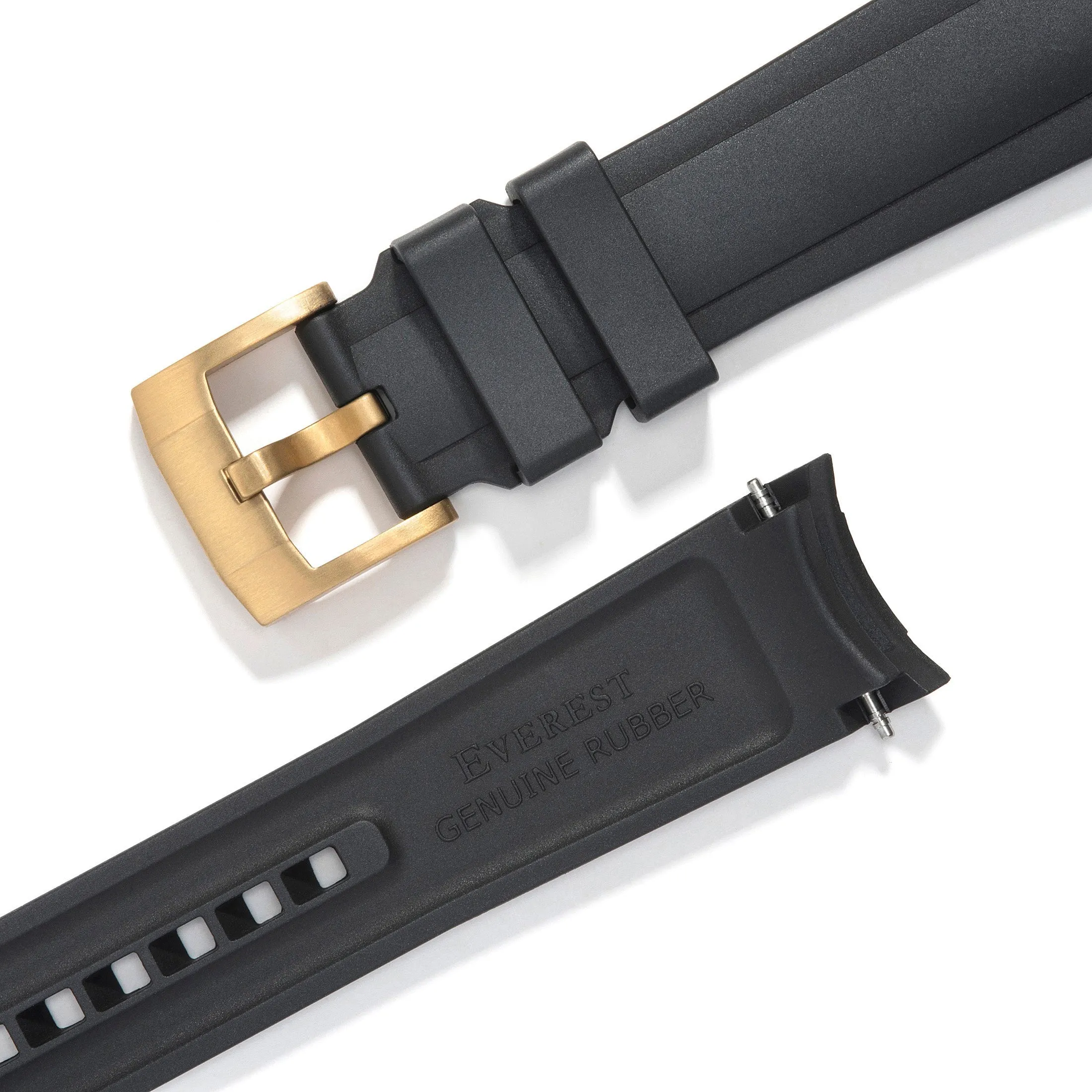 Curved End Rubber Strap for Rolex Explorer II with Tang Buckle