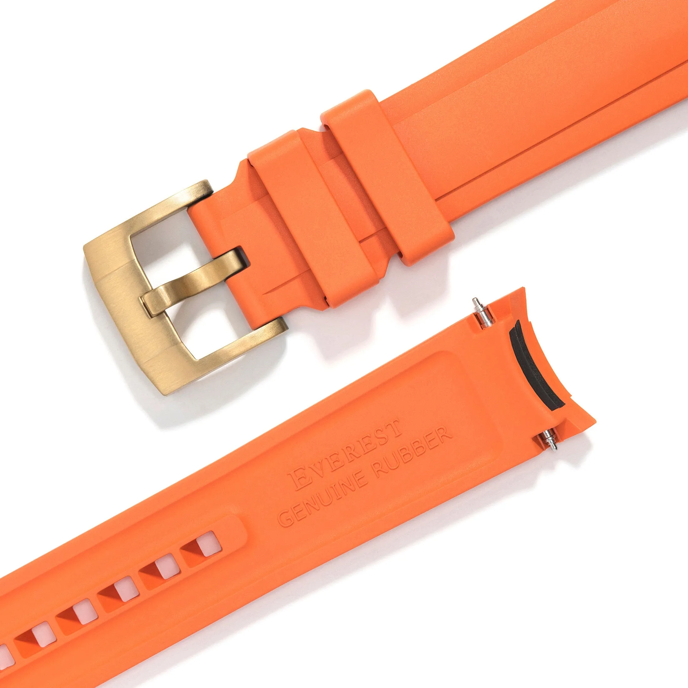 Curved End Rubber Strap for Rolex Explorer II with Tang Buckle