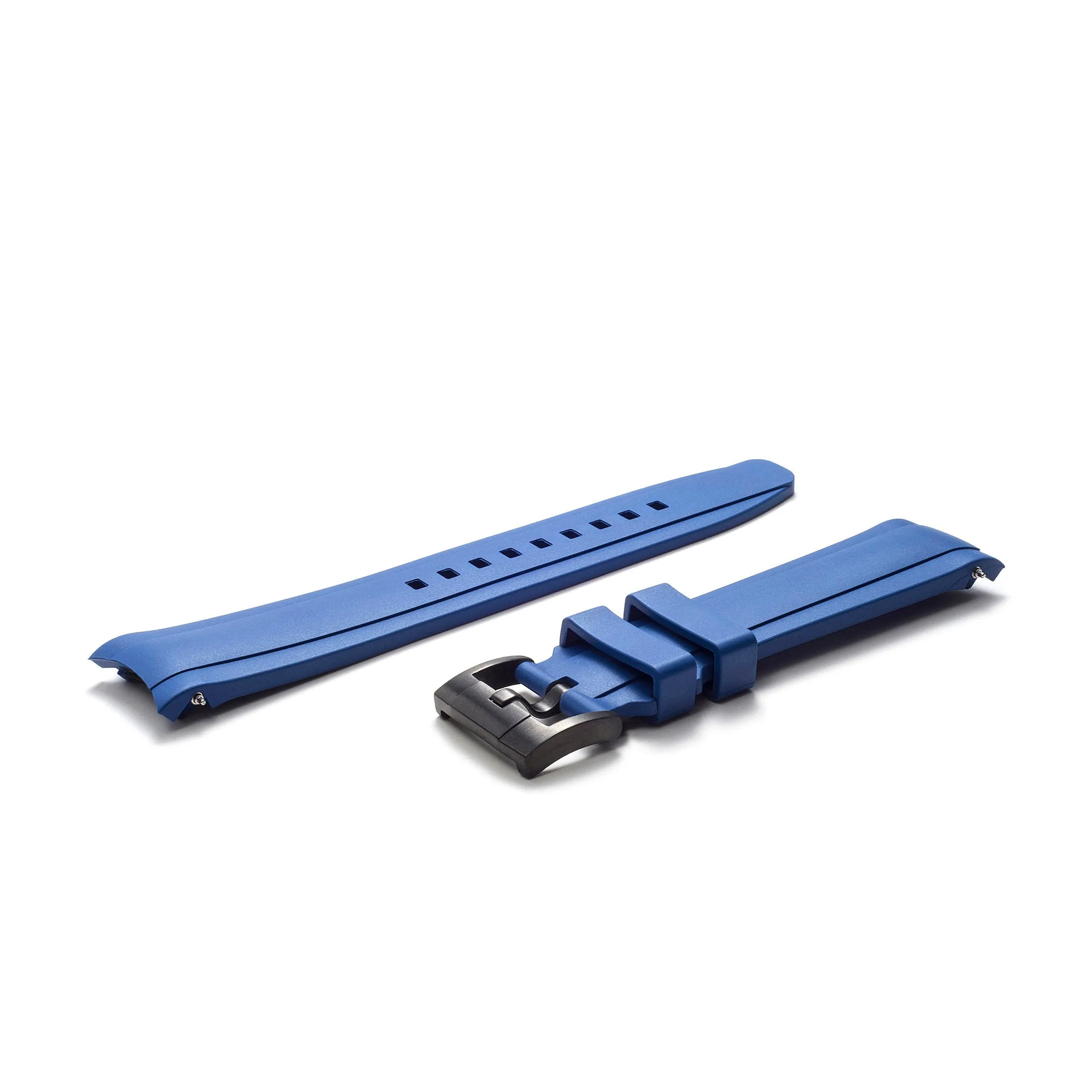 Curved End Rubber Strap for Rolex Explorer II with Tang Buckle