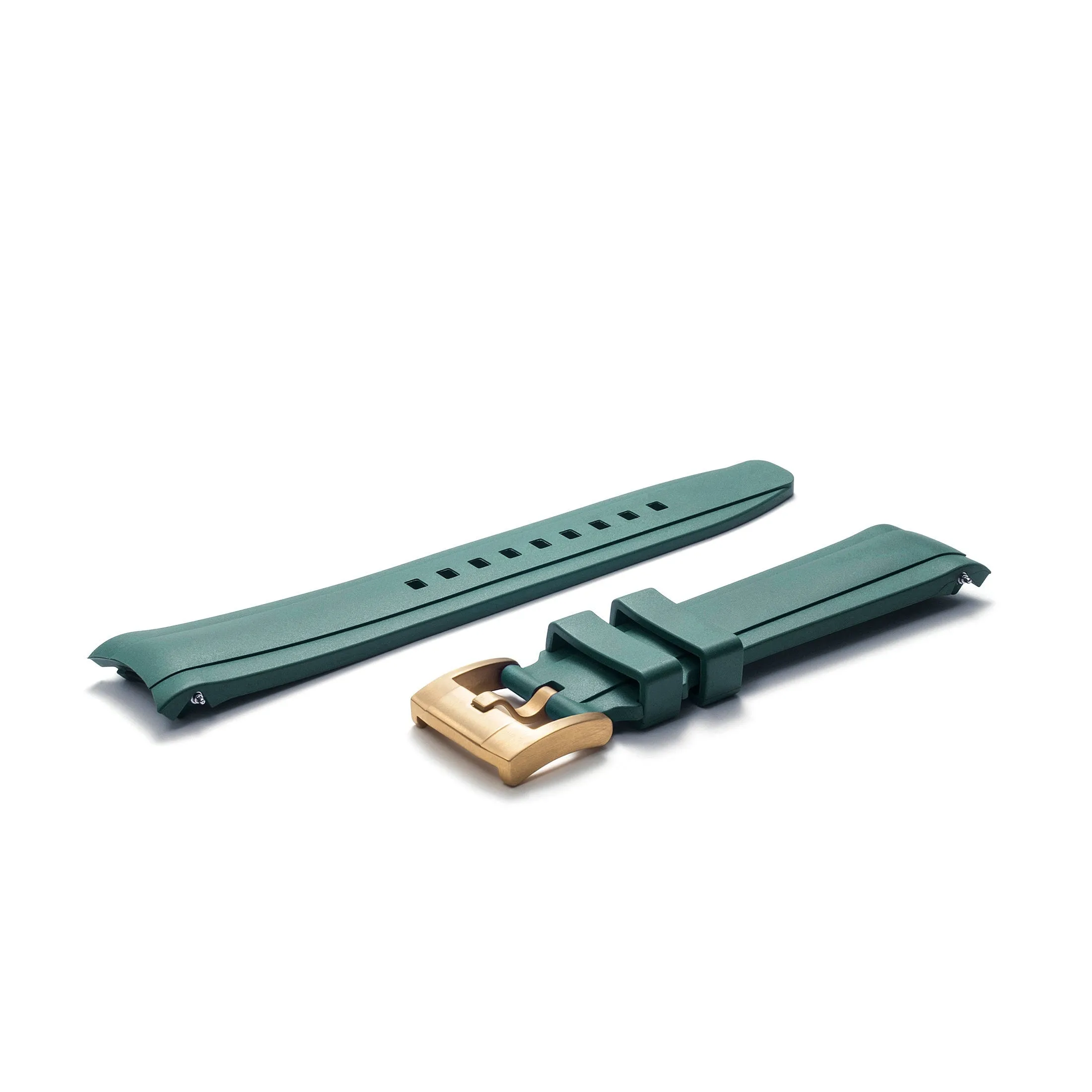 Curved End Rubber Strap for Rolex Explorer II with Tang Buckle