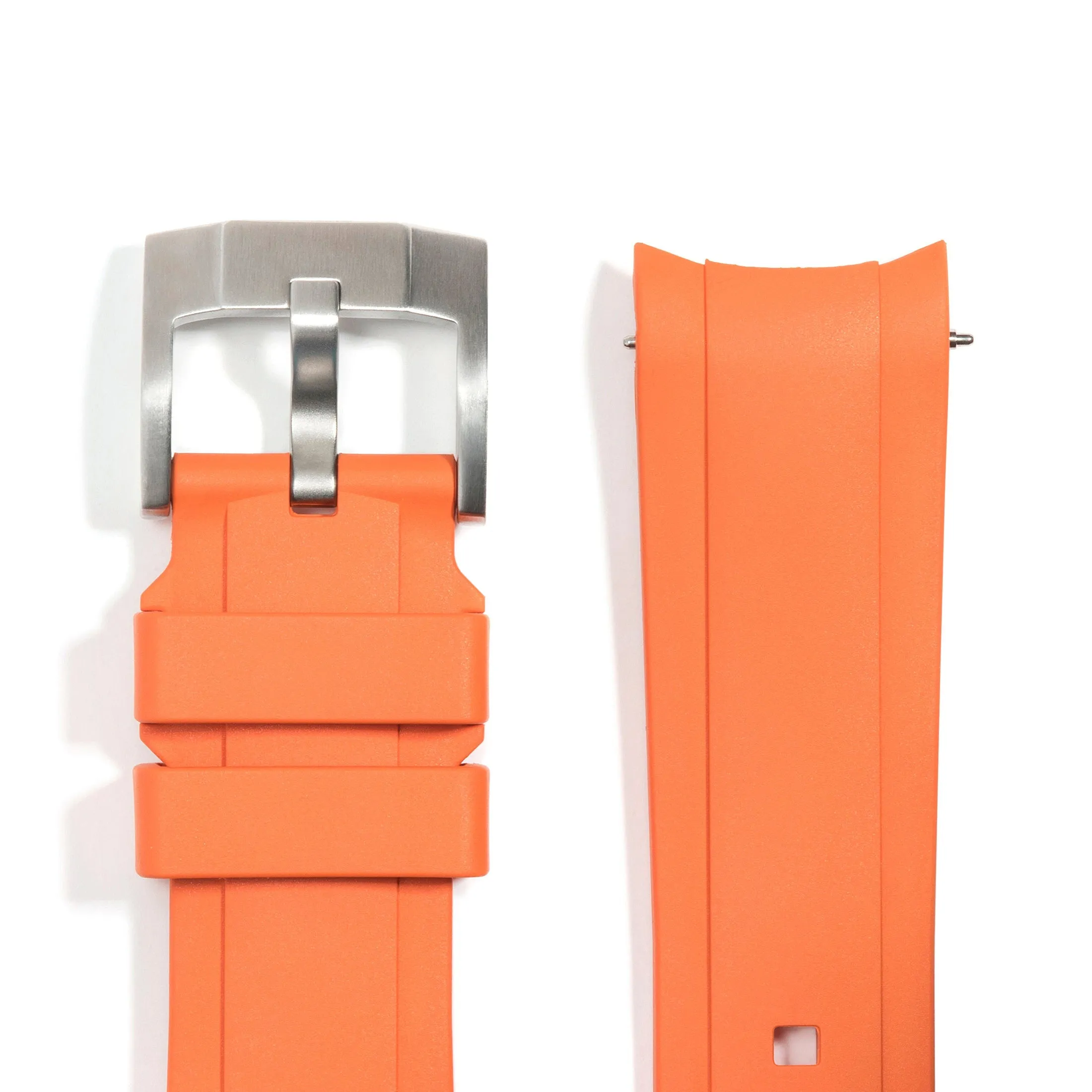 Curved End Rubber Strap for Rolex Explorer II with Tang Buckle