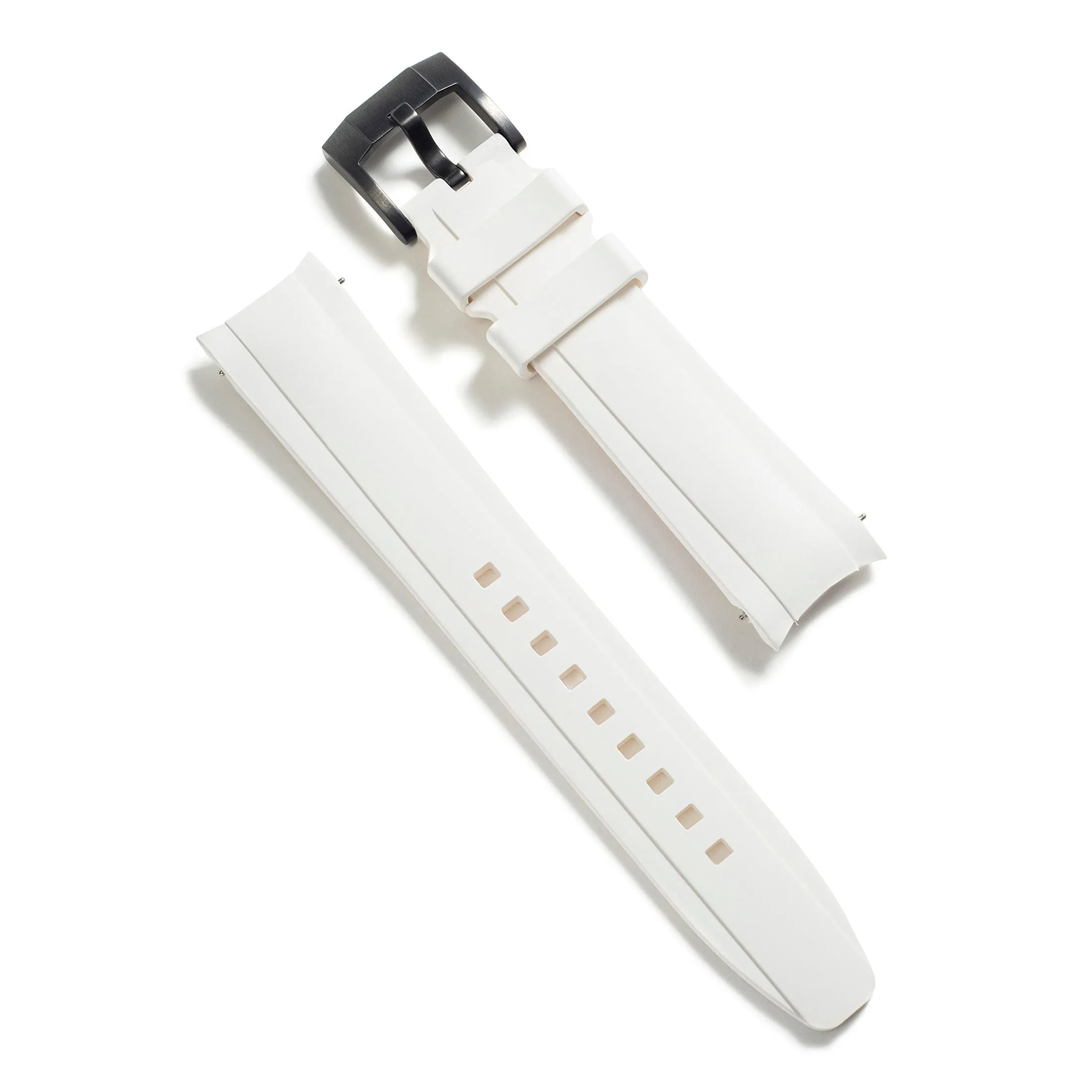 Curved End Rubber Strap for Rolex Explorer II with Tang Buckle