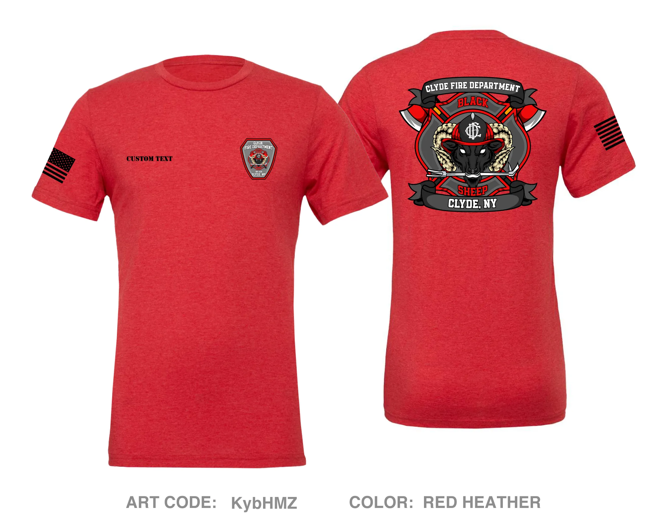 CUSTOM Clyde Fire Department Comfort Unisex Triblend SS Tee - KybHMZ