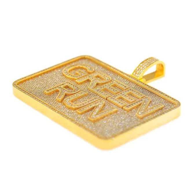 CUSTOM DIAMOND GREEN RUN PENDANT