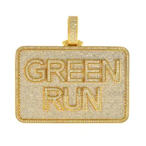 CUSTOM DIAMOND GREEN RUN PENDANT