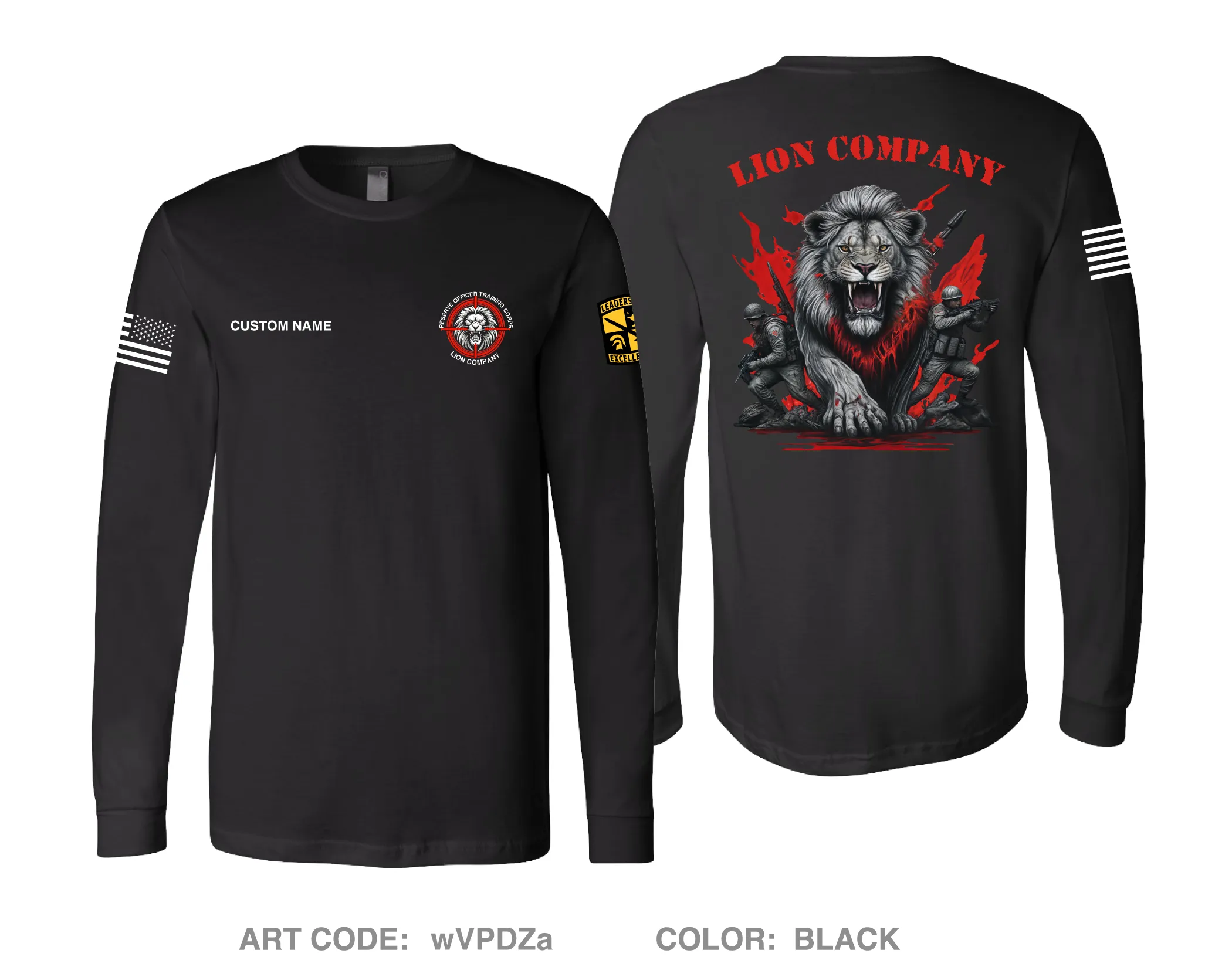 CUSTOM Lion Company Comfort Unisex Cotton LS Tee - wVPDZa