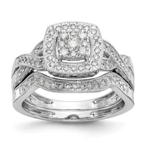 Dazzling Double Halo, Sparkle and Lace Bridal Set