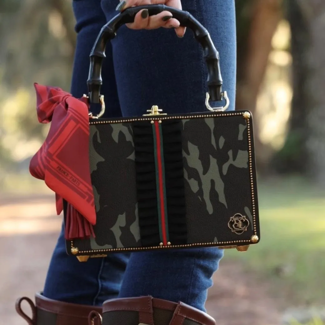 Deer in Glamoflage w/ Bamboo Handles Handbag