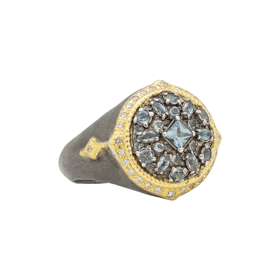 DIAMOND AND SPINEL STATEMENT RING
