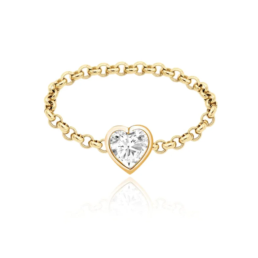 Diamond Bezel Chain Ring