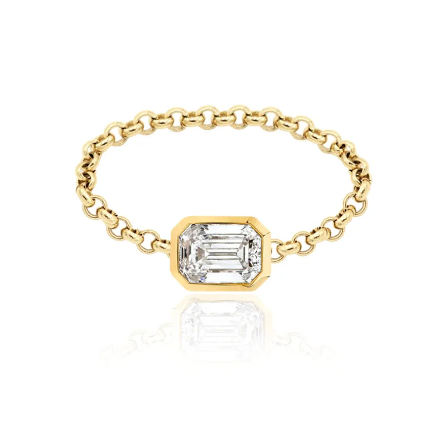Diamond Bezel Chain Ring