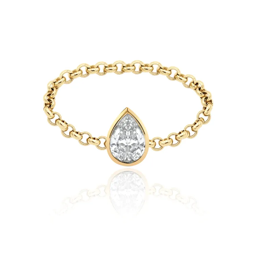 Diamond Bezel Chain Ring