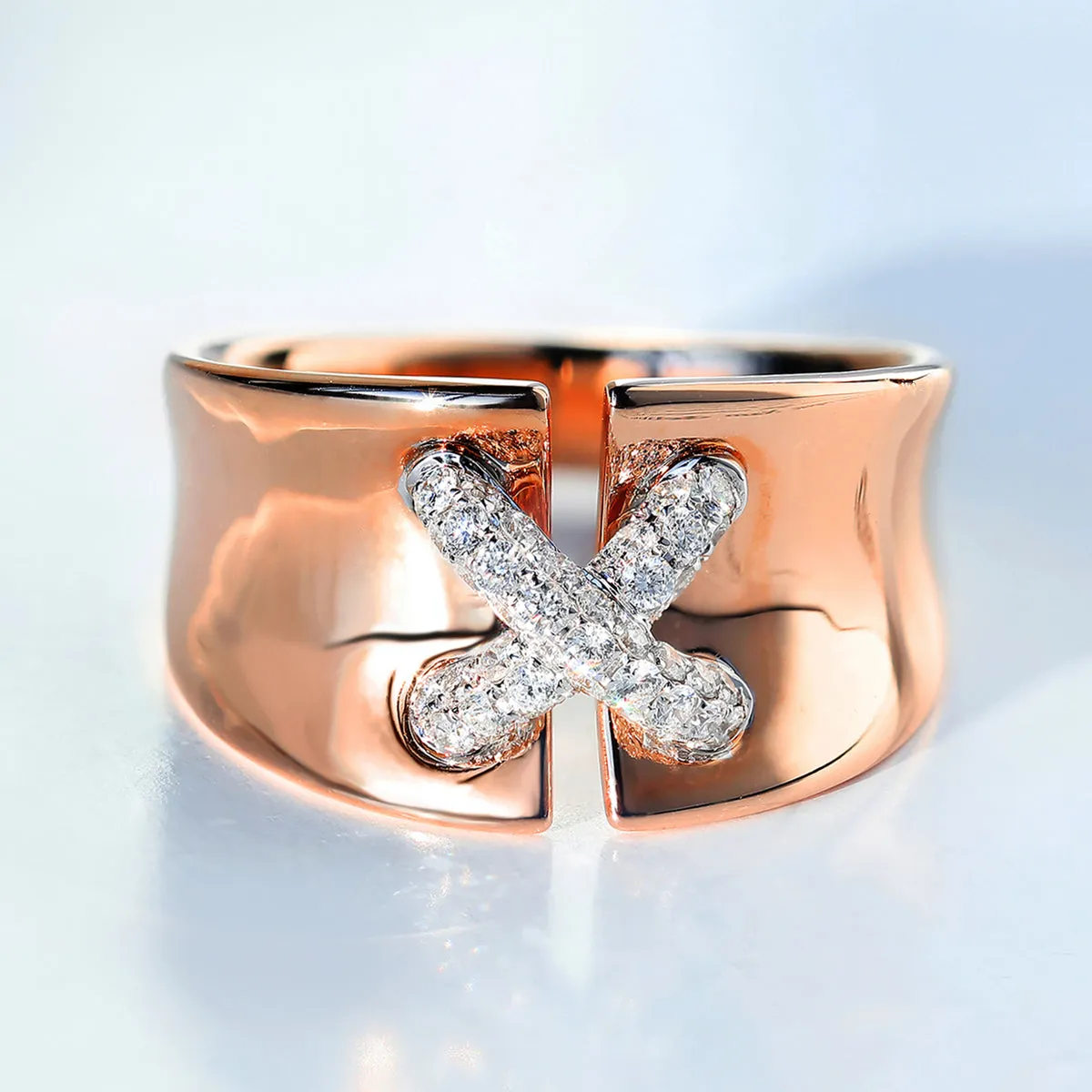 Diamond Corset Stitch Criss Cross X Ring