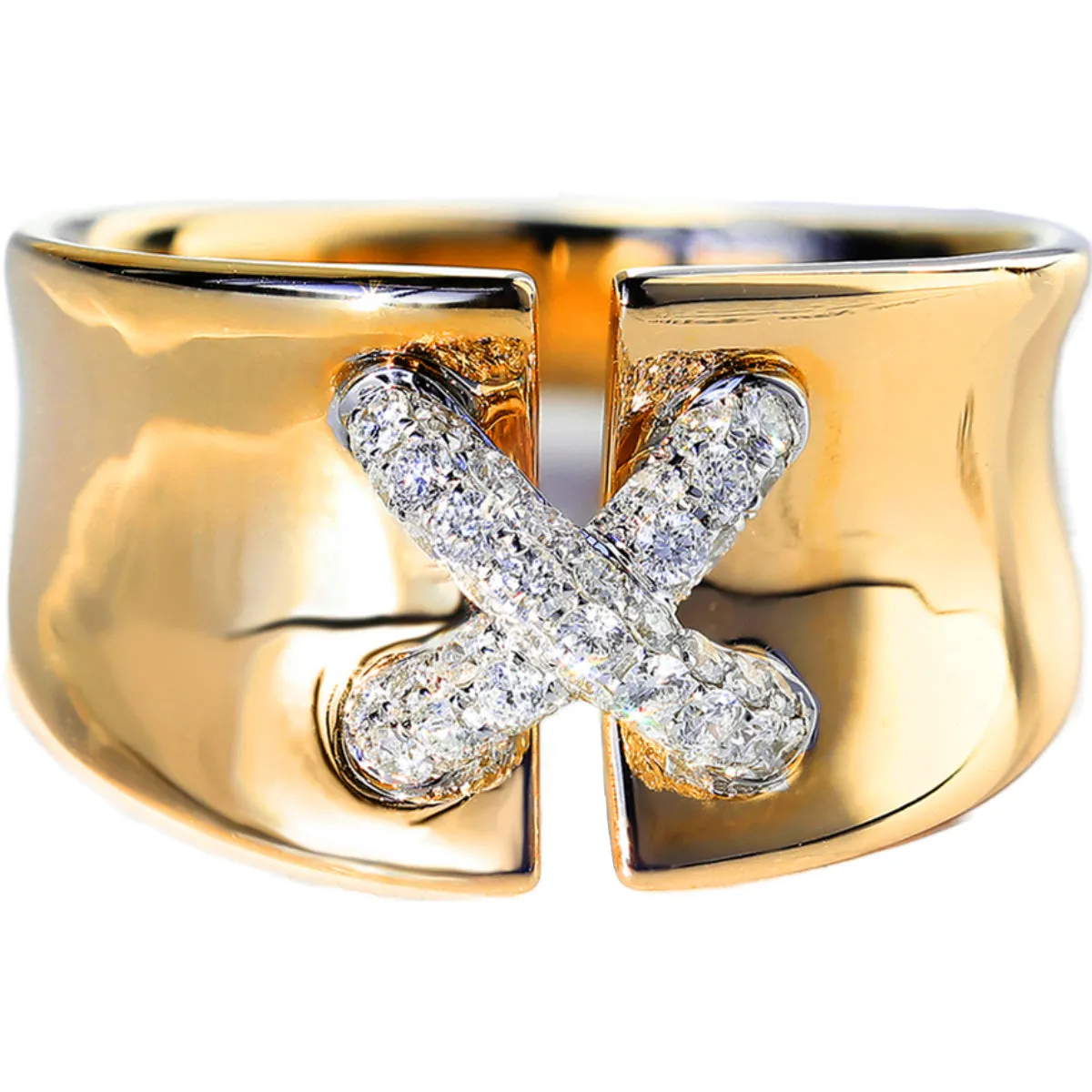 Diamond Corset Stitch Criss Cross X Ring
