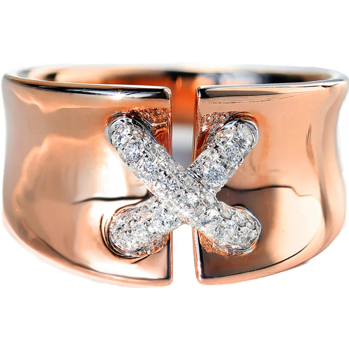 Diamond Corset Stitch Criss Cross X Ring