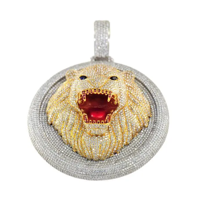 DIAMOND CUSTOM LION HEAD PENDANT
