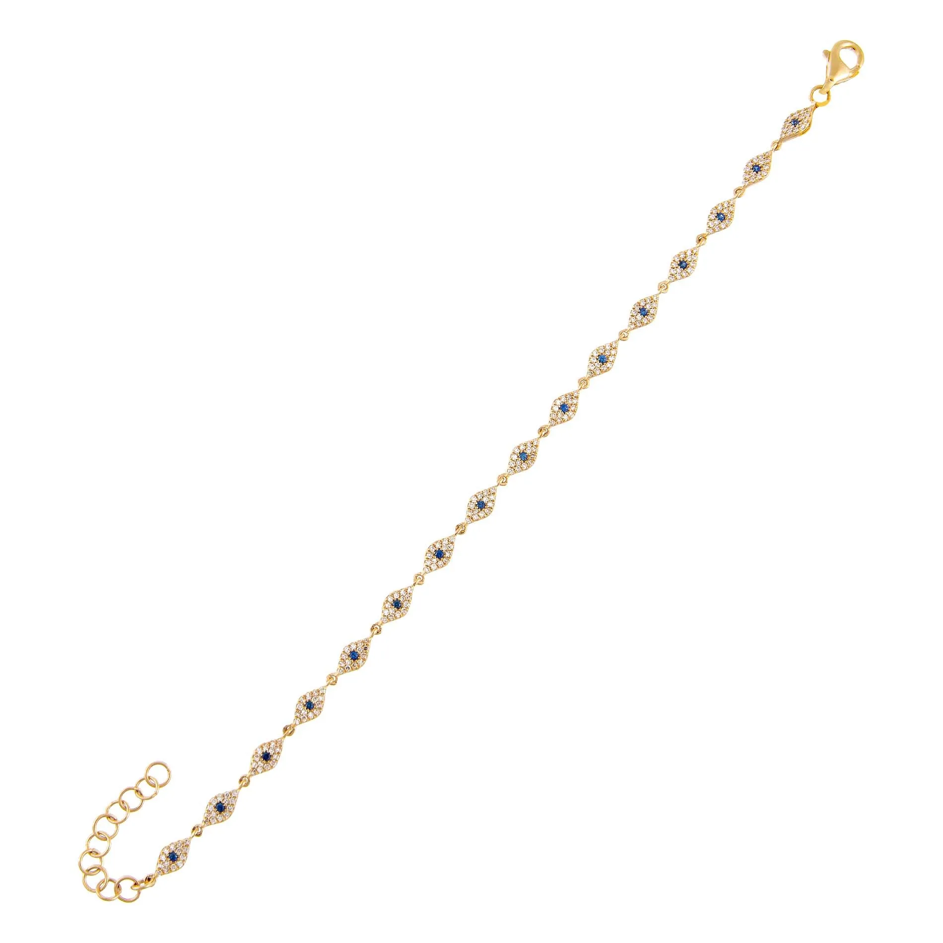 Diamond Multi Evil Eye Bracelet 14K