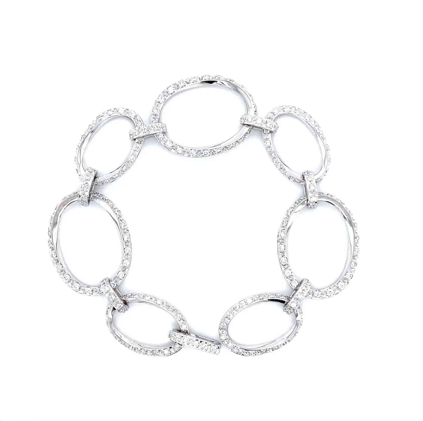 Diamond Oval Link Bracelet
