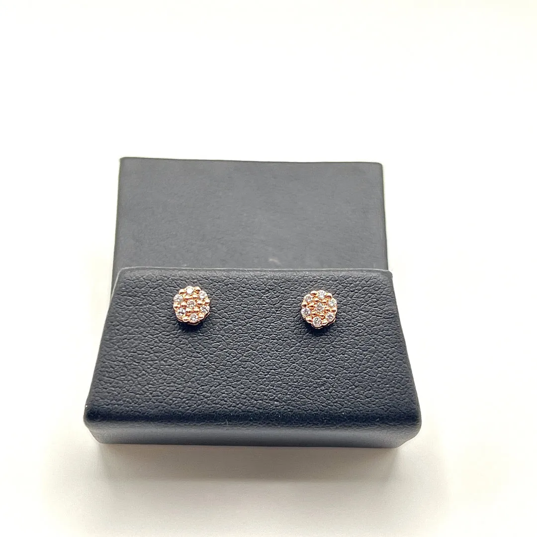 DIAMOND ROSE FLOWER EARRINGS