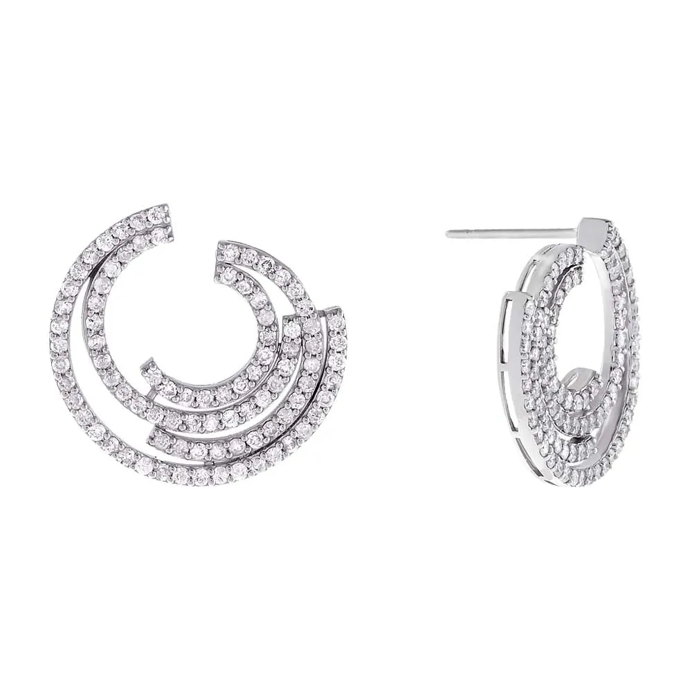 Diamond Swirl Statement Earring 14K