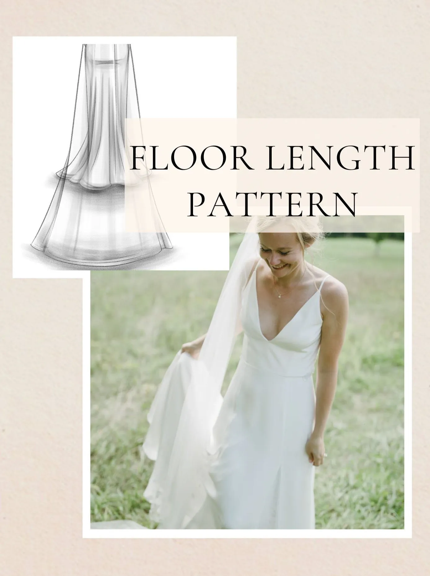 DIY Simple Floor Length Wedding Veil Pattern PDF Tutorial