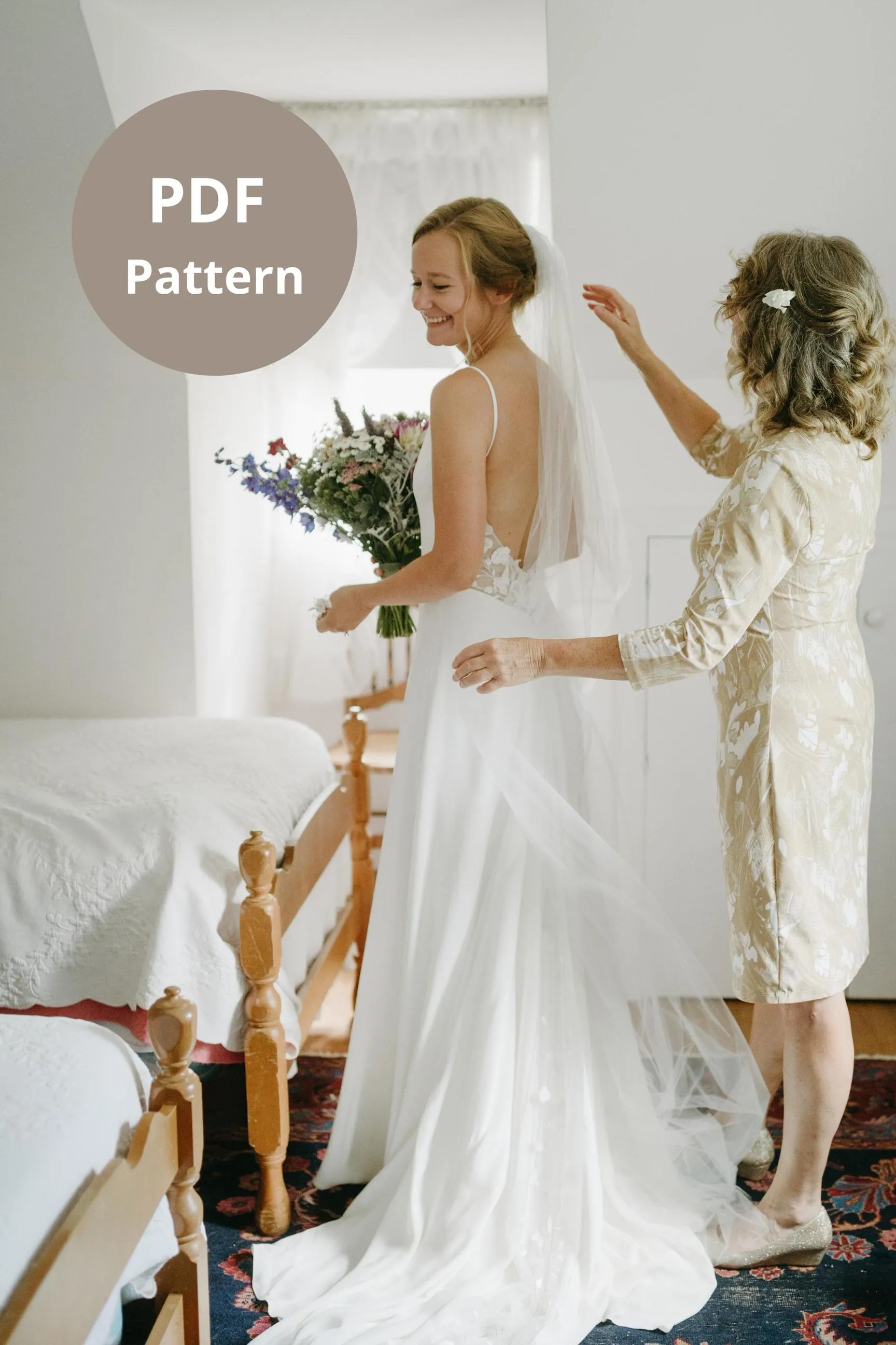 DIY Simple Floor Length Wedding Veil Pattern PDF Tutorial