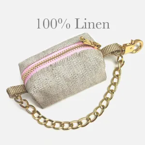 Dog poop bag dispenser ~ 100% Linen Canvas