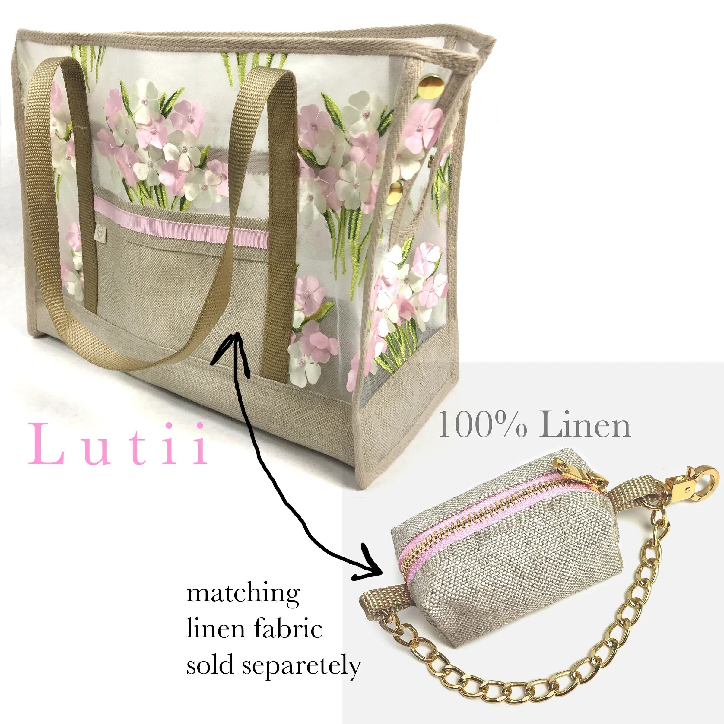 Dog poop bag dispenser ~ 100% Linen Canvas